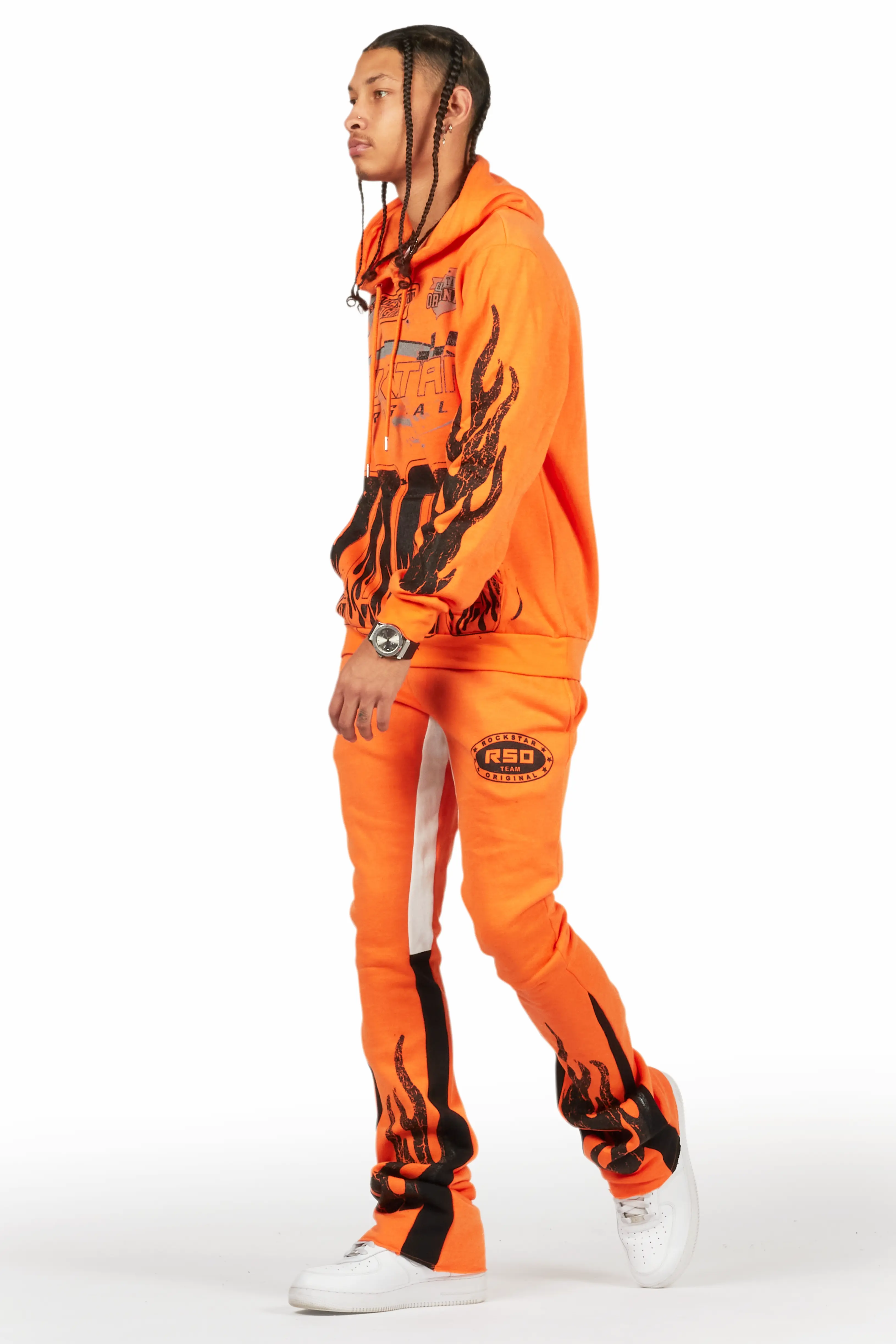 Amos Orange Hoodie/Stacked Flare Track Set - Image 5