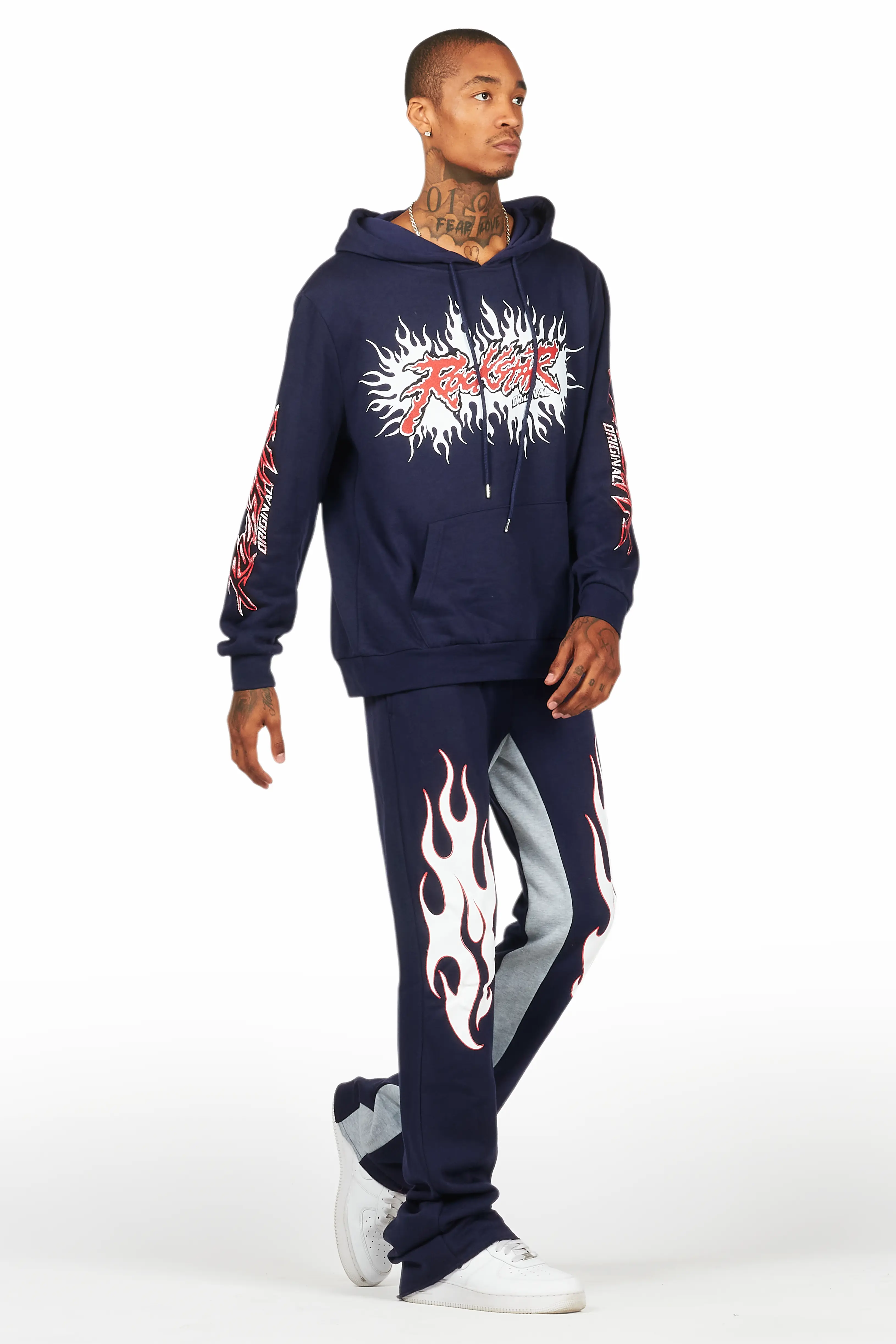 Tidus Navy Hoodie Baggy Fit Pant Track Set - Image 6