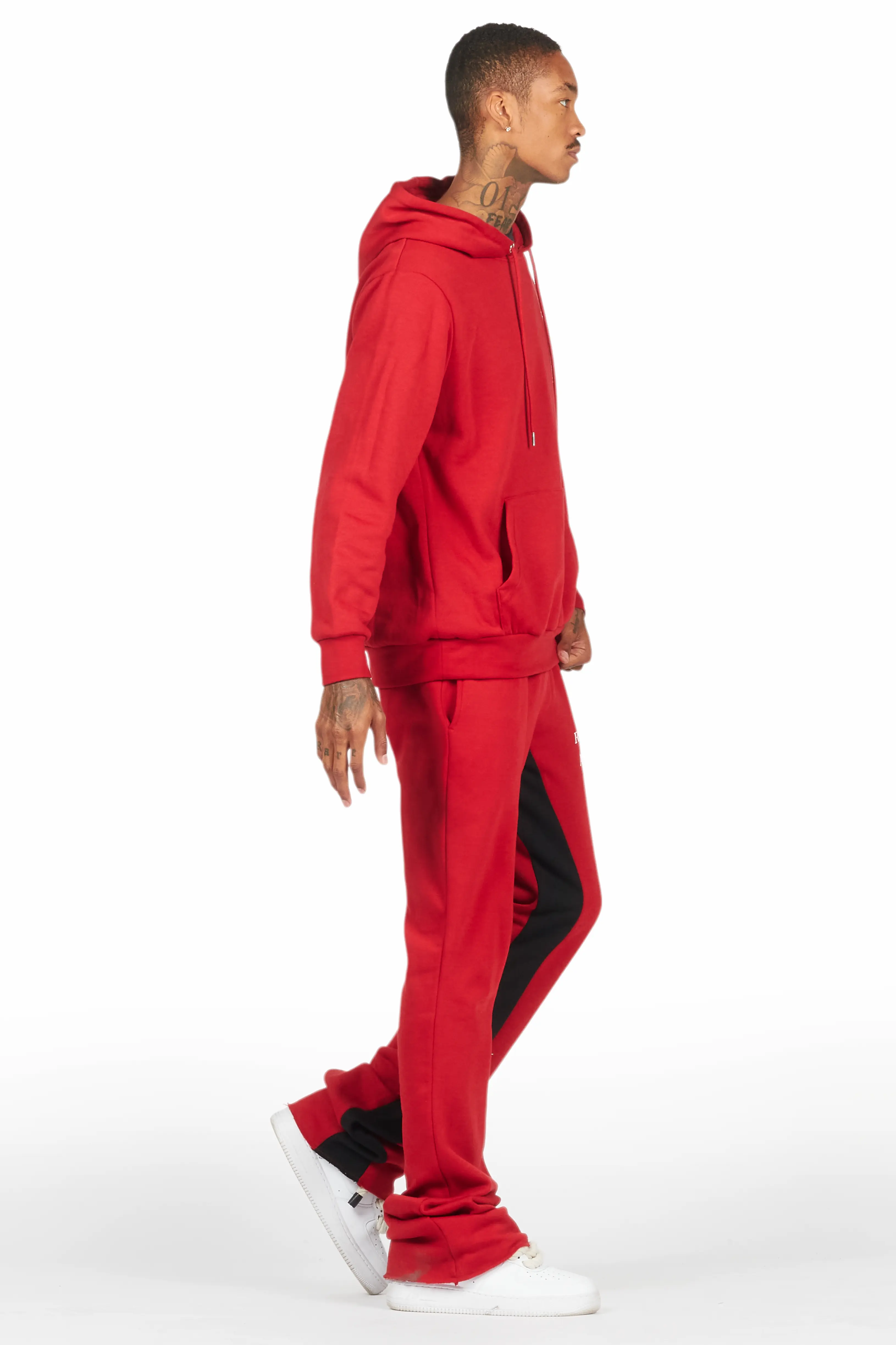 Briggs Burgundy Hoodie/Baggy Fit Pant Set - Image 3