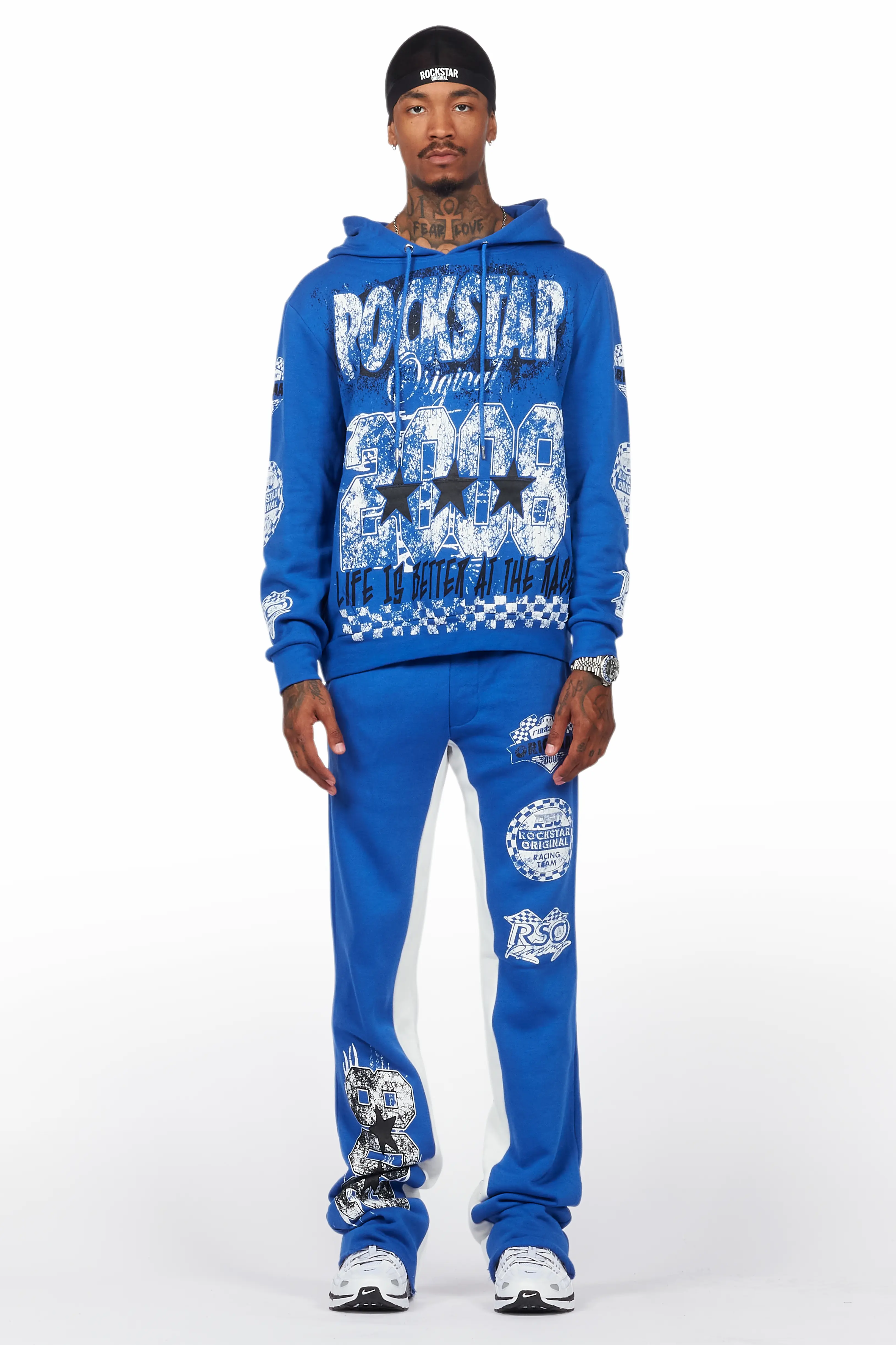 Racing Grung Royal Blue Hoodie/Baggy Track Pant Set - Image 2