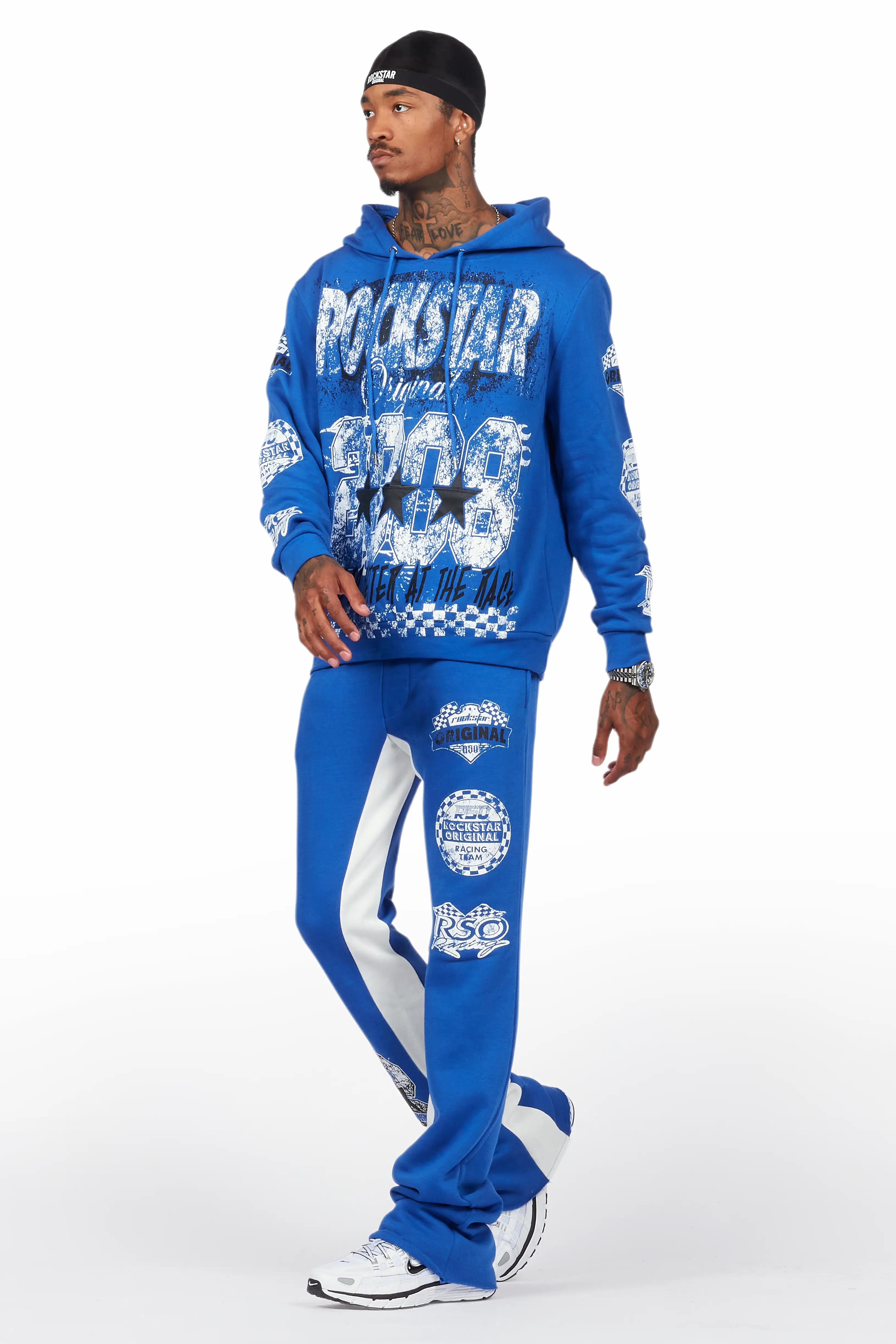 Racing Grung Royal Blue Hoodie/Baggy Track Pant Set - Image 5