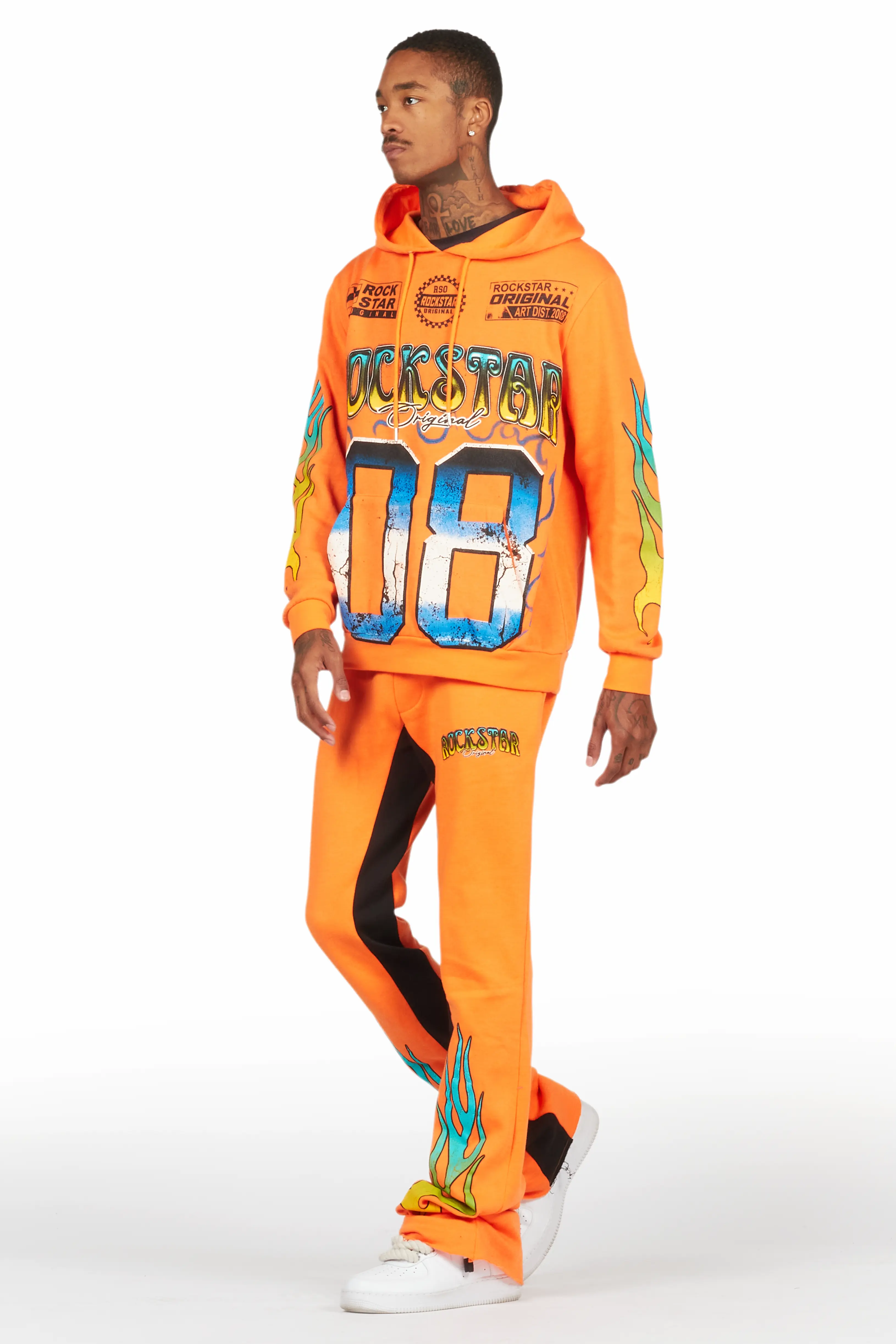Quito Orange Hoodie/Baggy Track Pant Set - Image 6