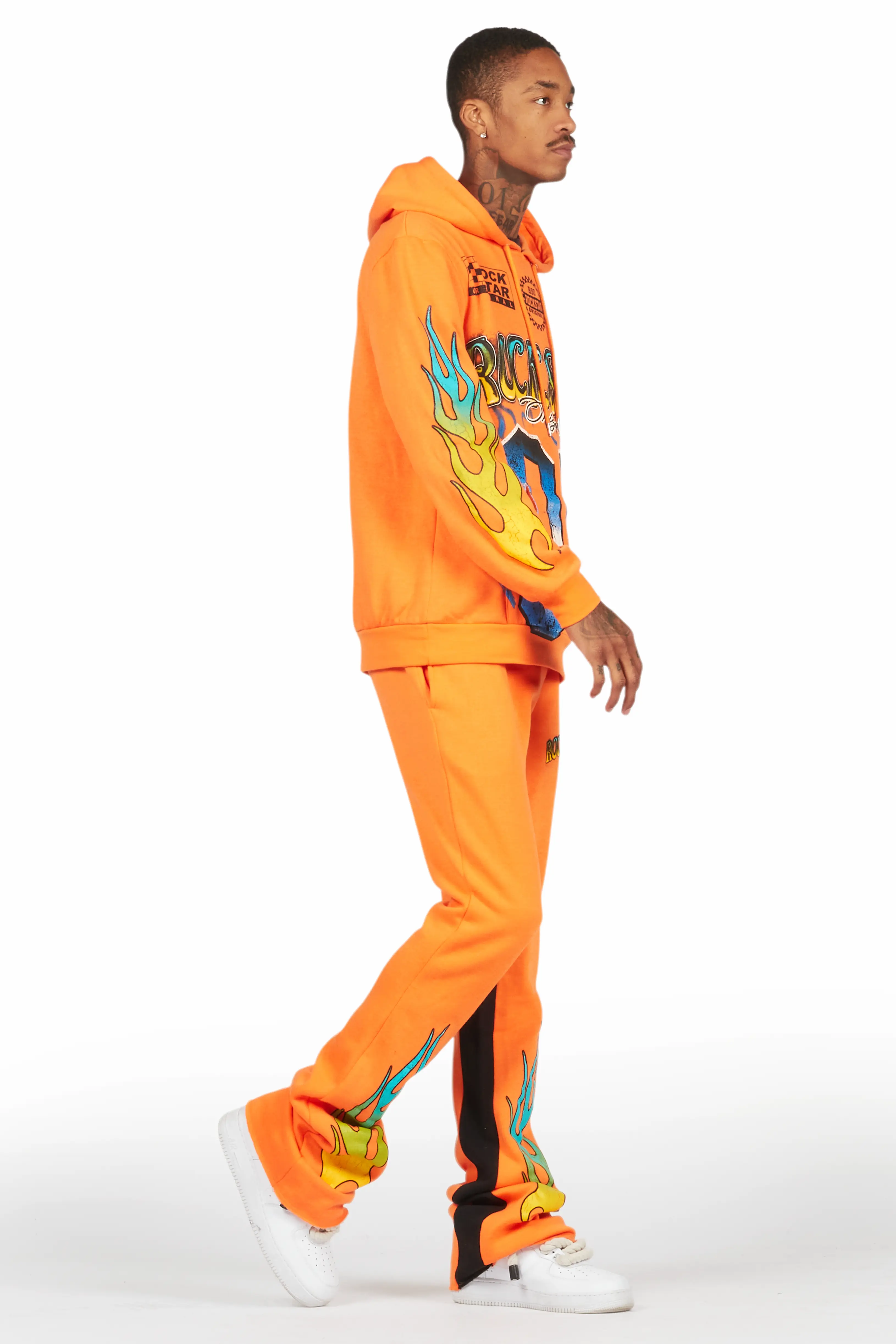 Quito Orange Hoodie/Baggy Track Pant Set - Image 7