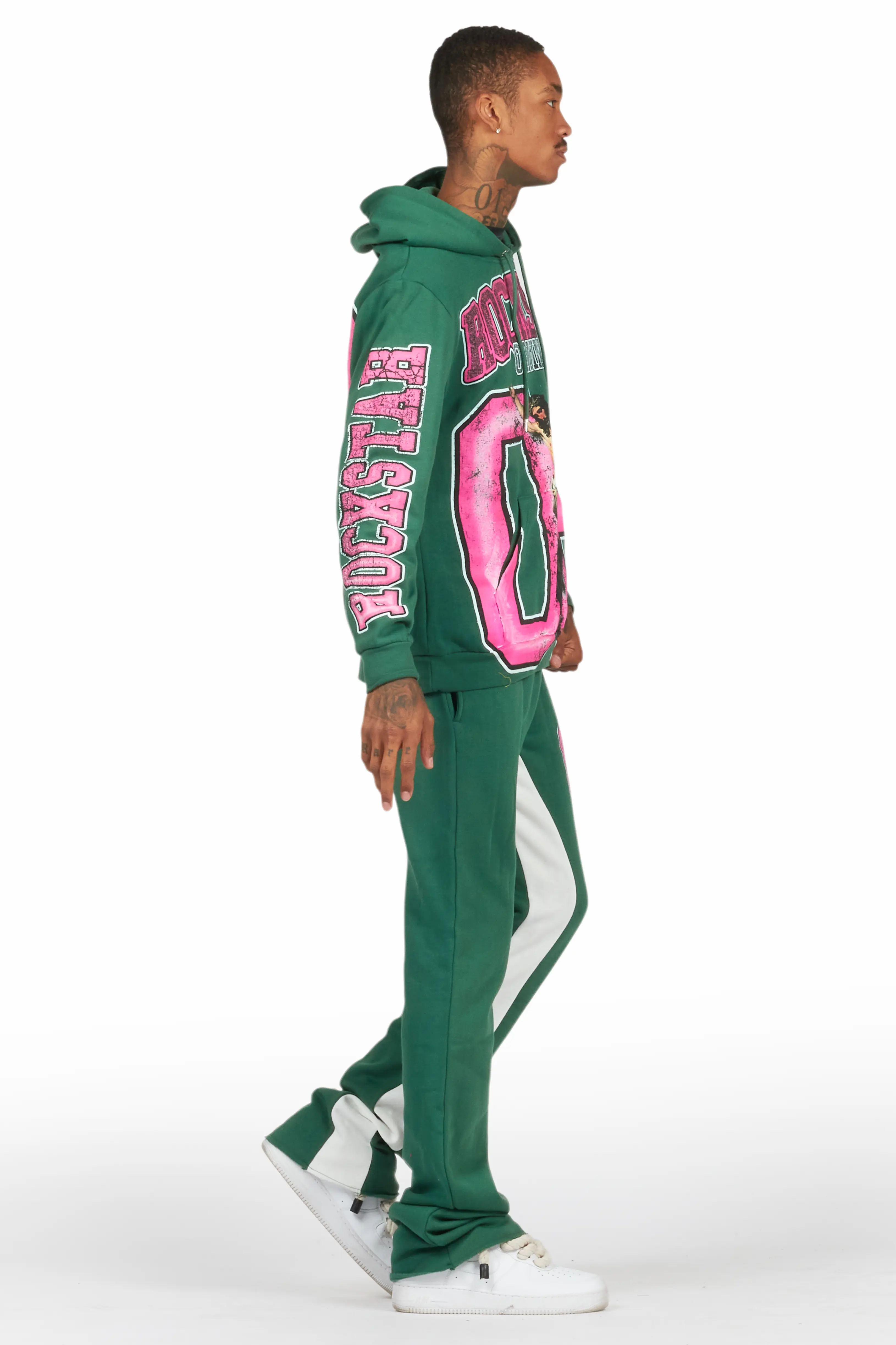 Fields Green Baggy Hoodie Track Set - Image 3