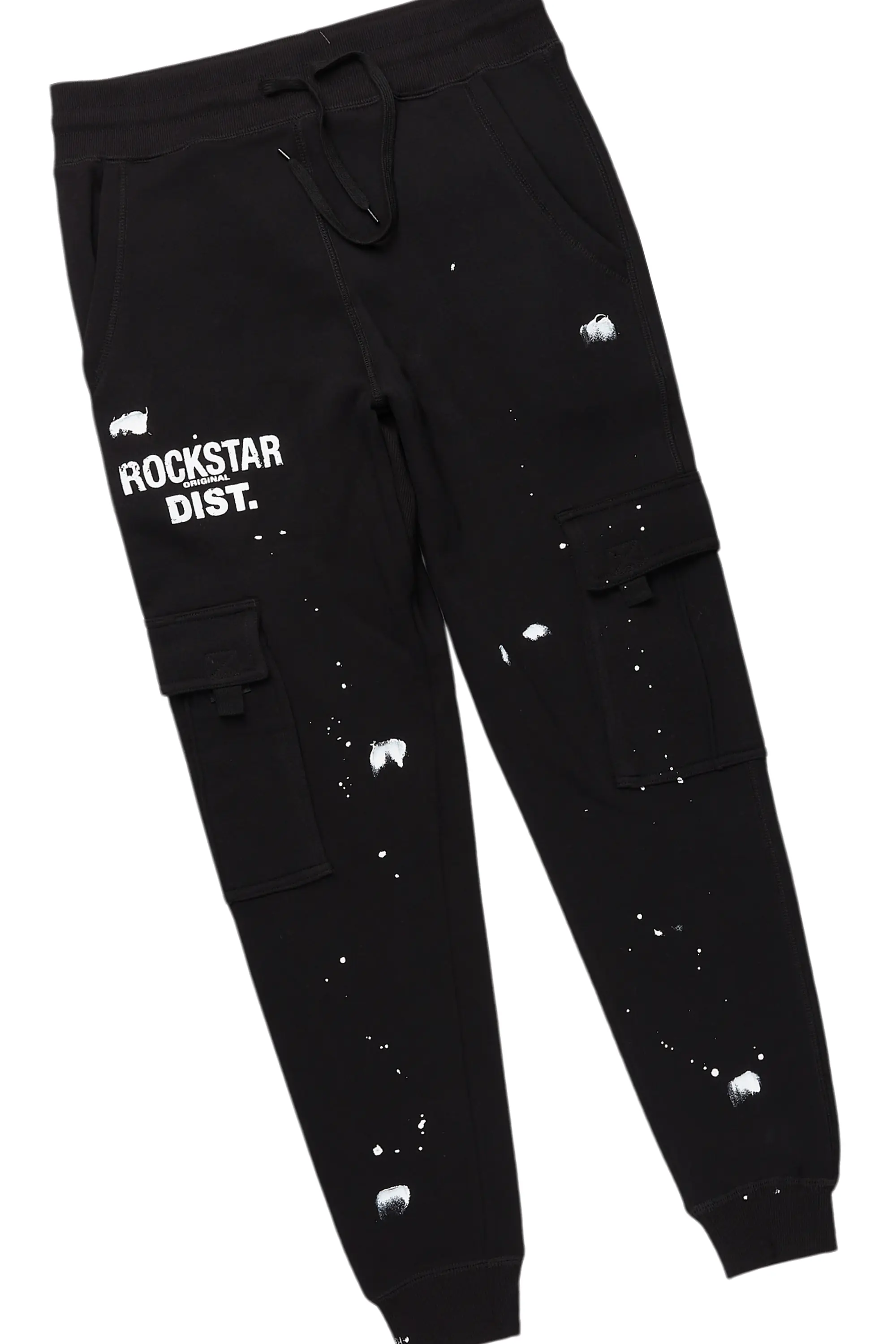 Raffer Black Hoodie/Jogger Cargo Sweat Pant Set - Image 8
