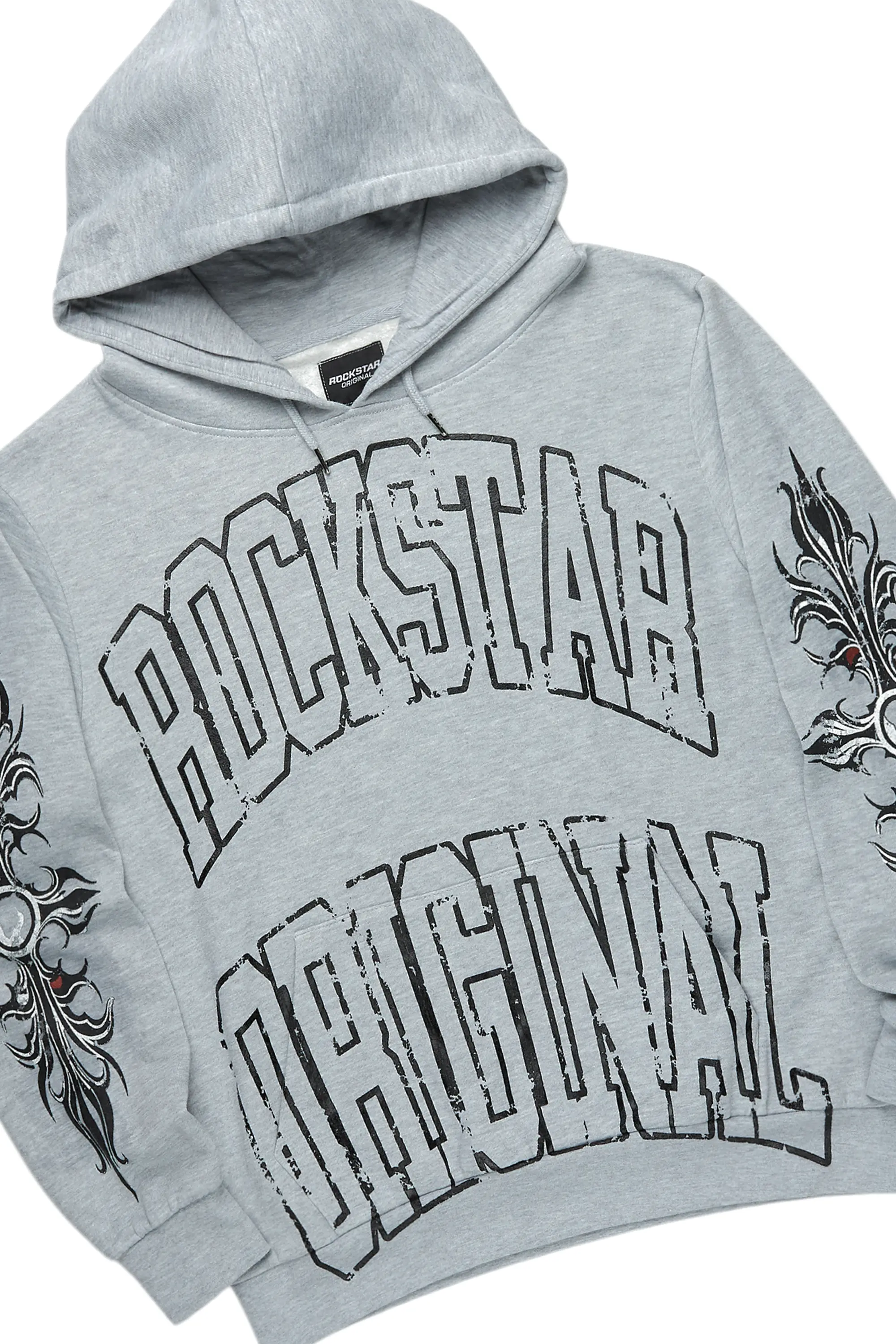 Akio Heather Grey Hoodie/Baggy Track Pant Set - Image 7