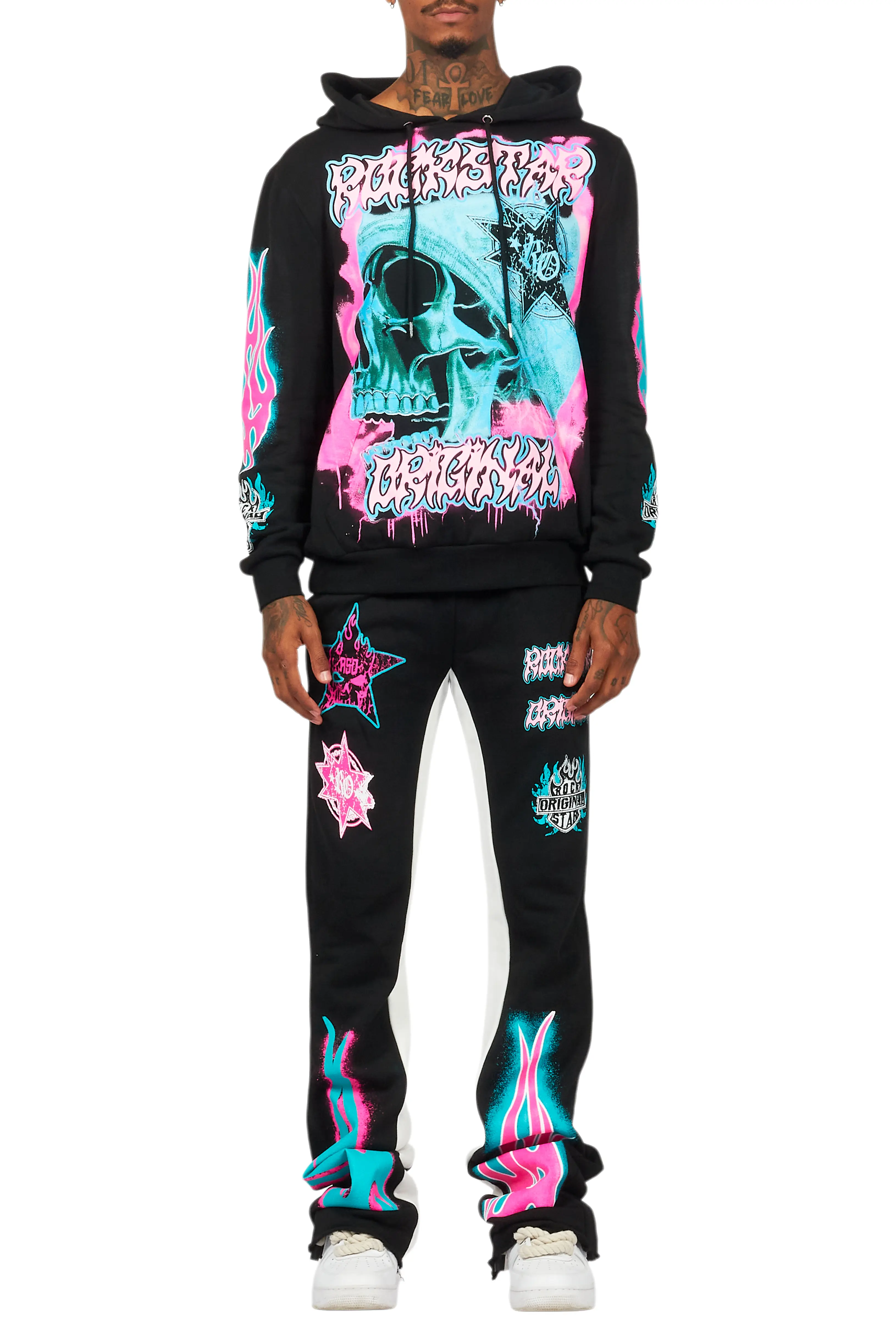 Adkin Black Hoodie/Baggy Track Pant Set - Image 9