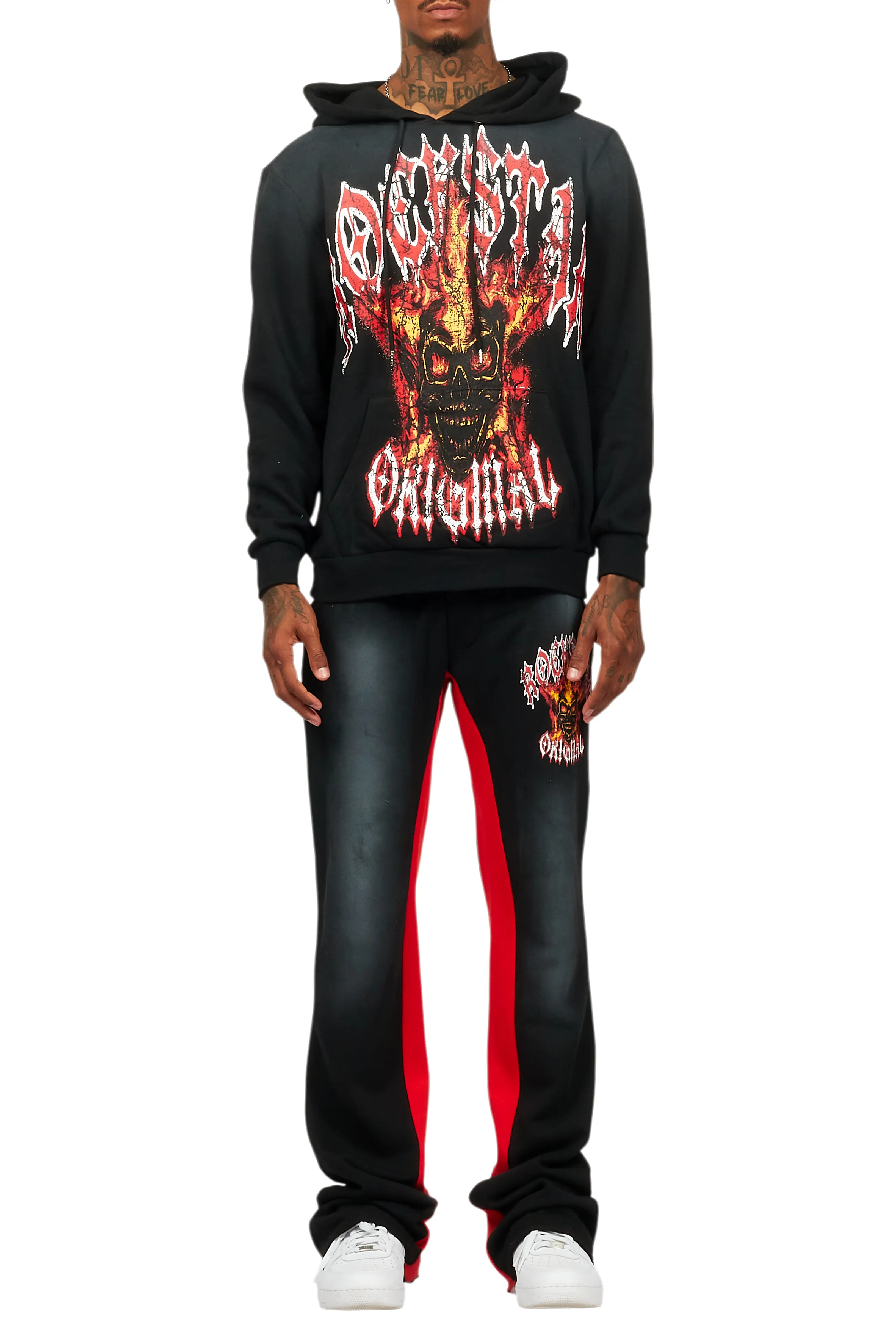 HDStar Black/Red Hoodie/Baggy Track Pant Set - Image 9