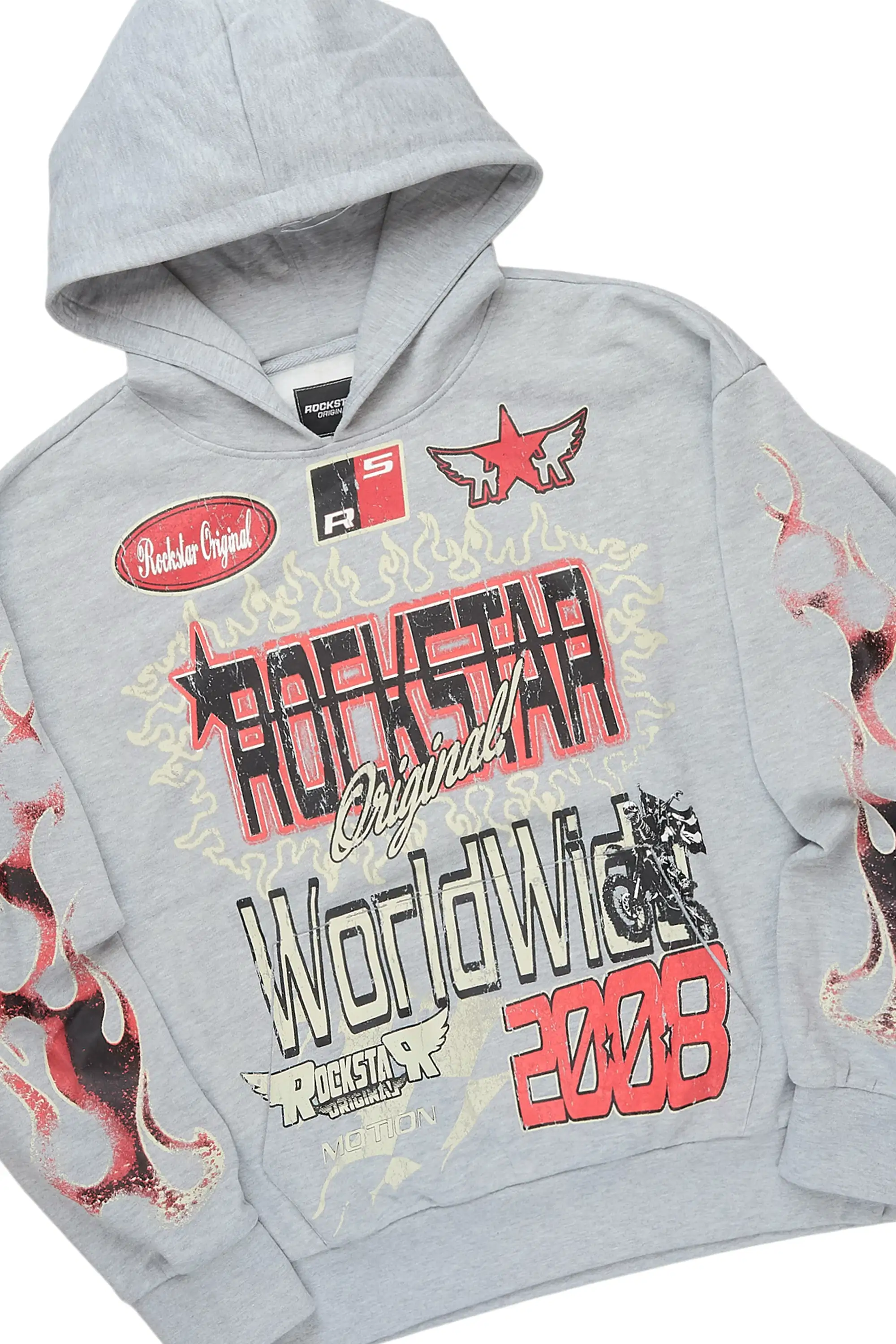 Deangelo Heather Grey Hoodie/Baggy Track Pant Set - Image 6
