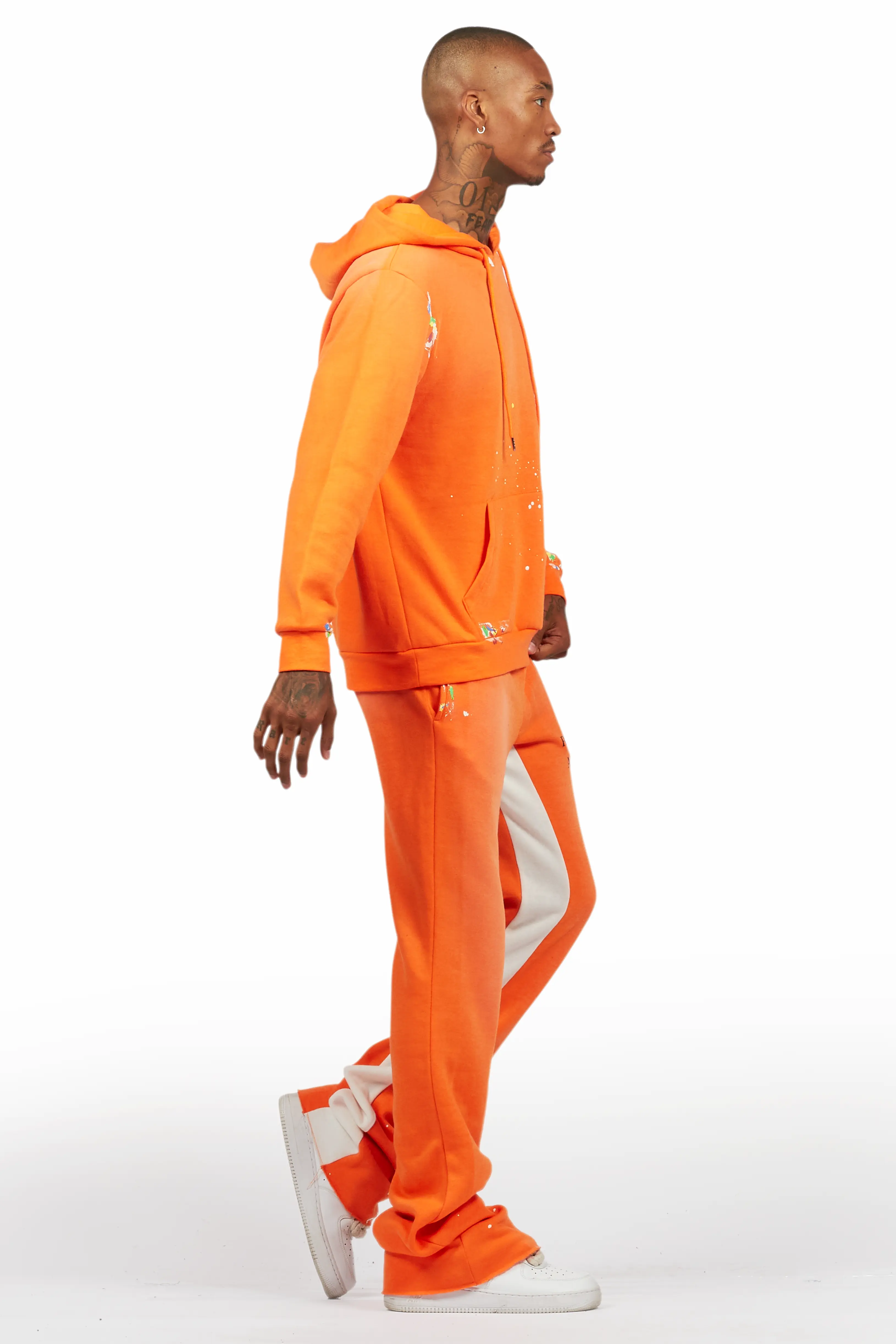 Rockstar Art Dist. Orange Hoodie/Baggy Track Pant Set - Image 3