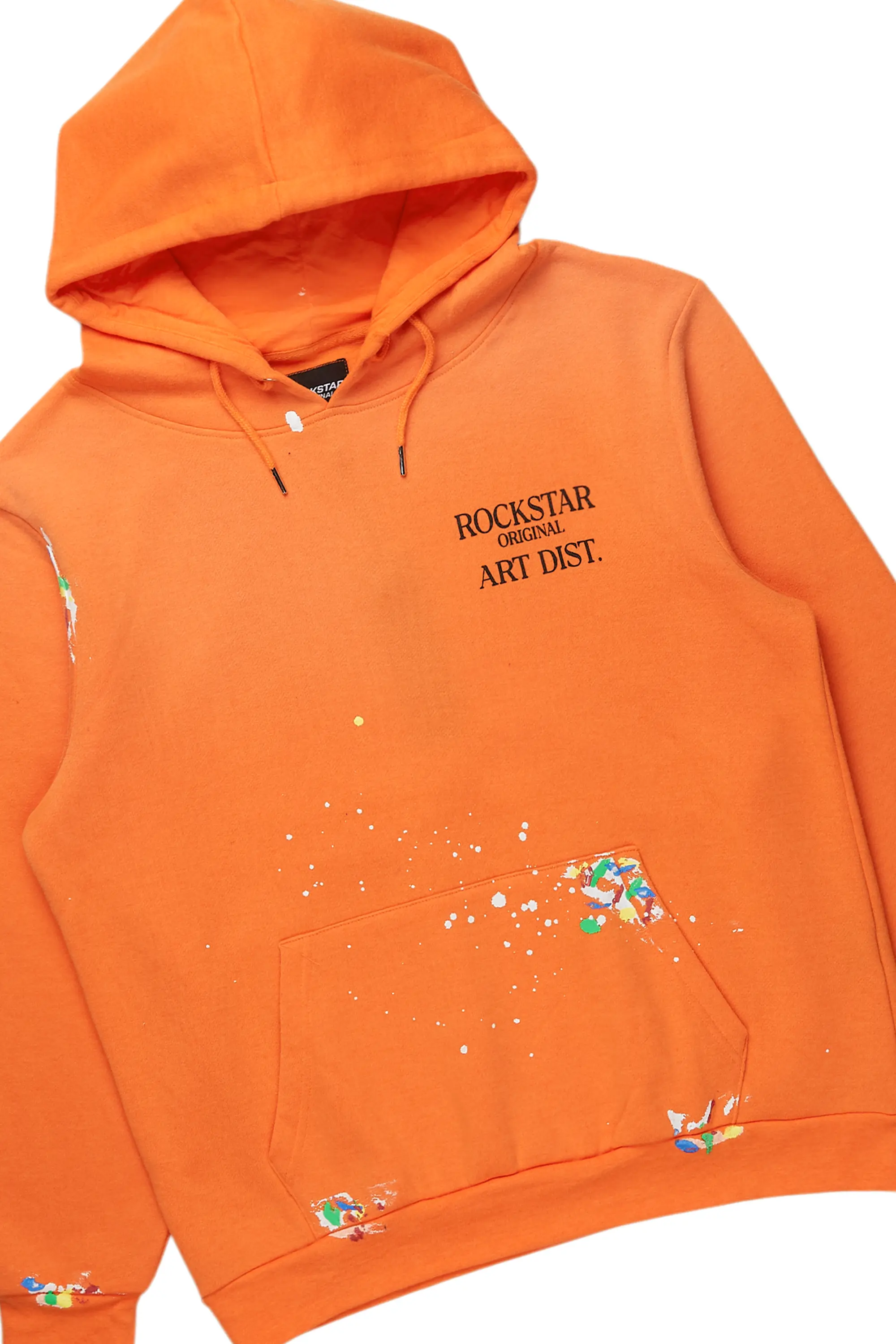 Rockstar Art Dist. Orange Hoodie/Baggy Track Pant Set - Image 7