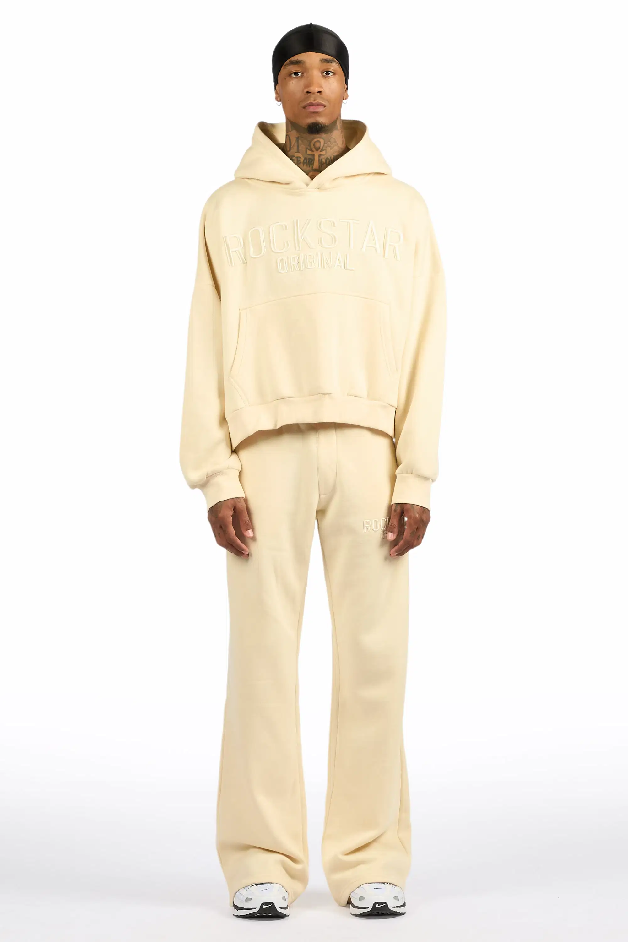 Alpha Beige Hoodie/Baggy Track Pant Set - Image 2