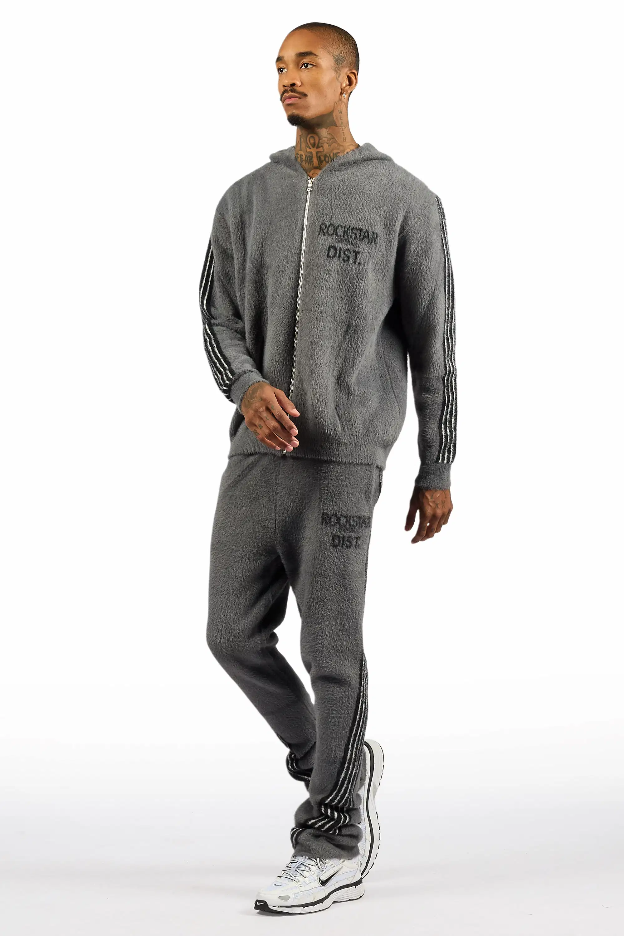 Levin Grey Hoodie Baggy Track Set - Image 5