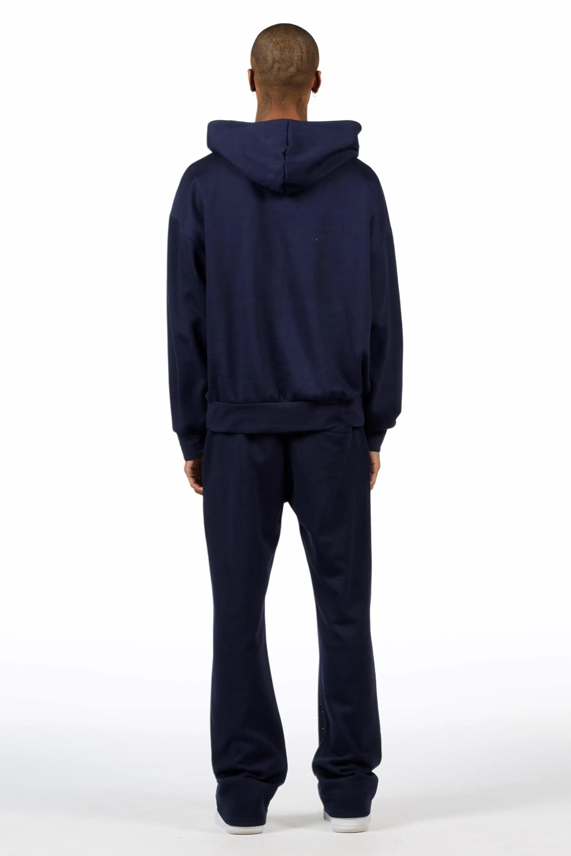 Stori Navy/White Rhinestone Hoodie Relaxed Track Set - Image 5