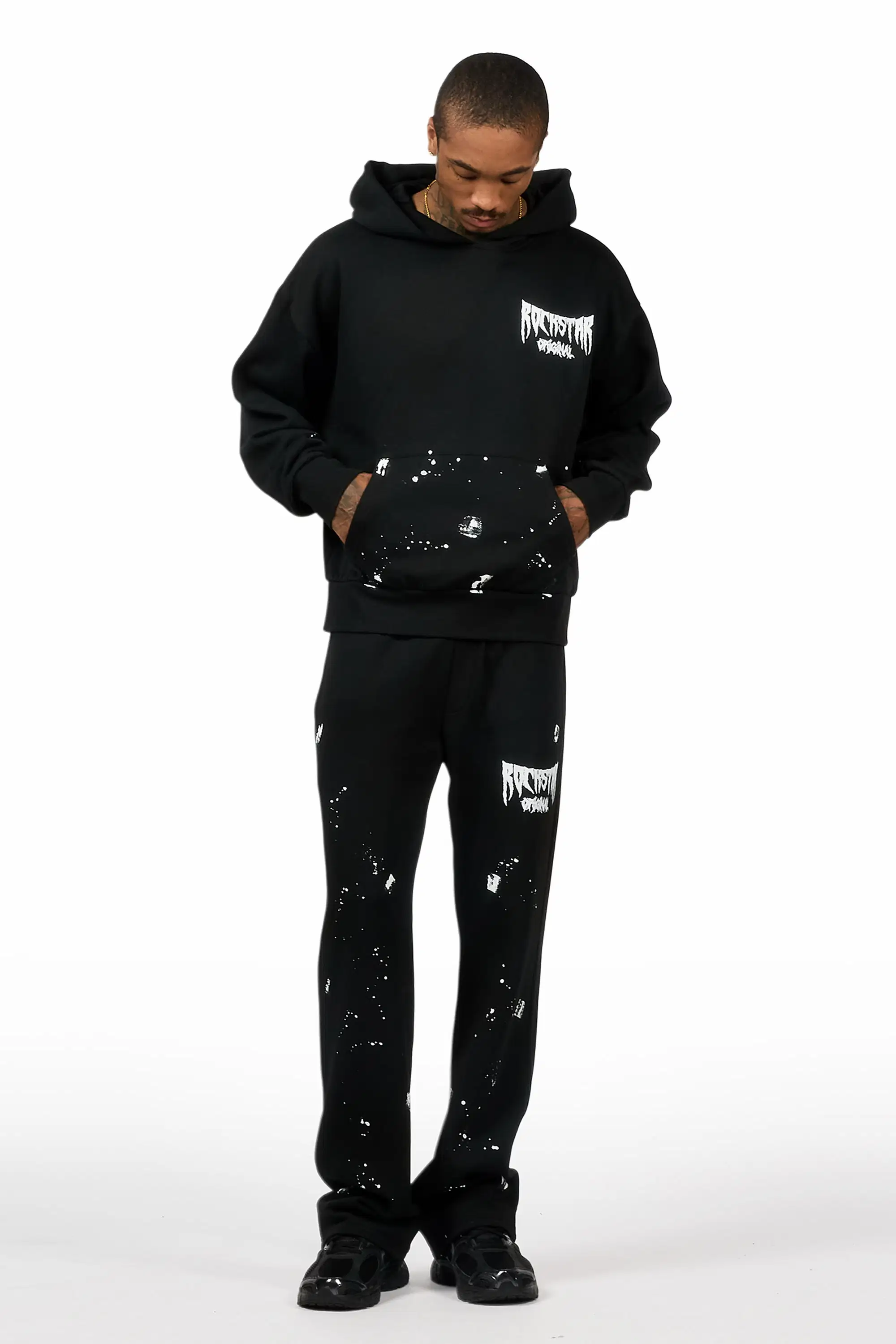 Twinkle 2.0 Black/White Hoodie Relaxed Track Set - Image 5