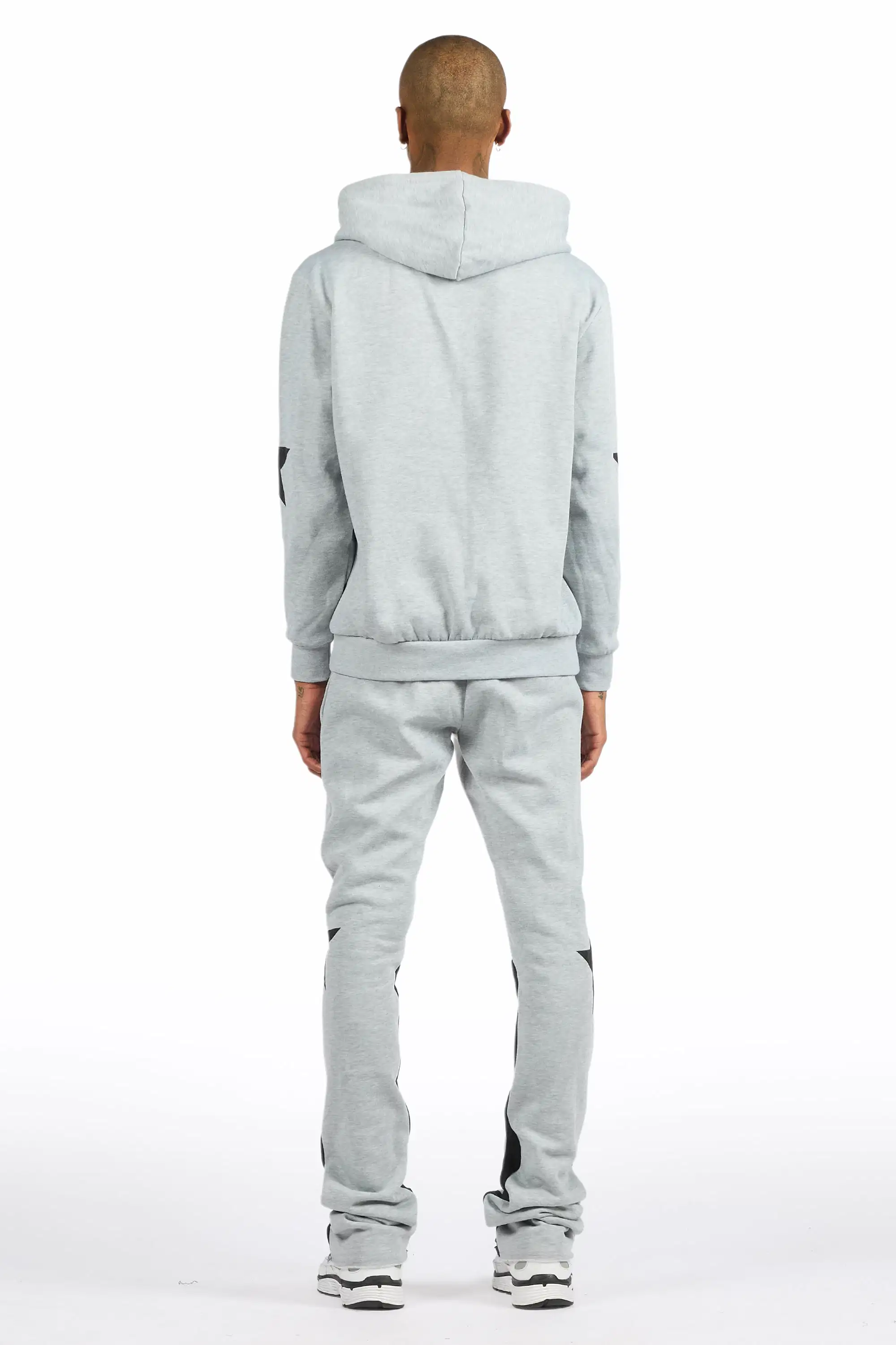 States Heather Grey/Black Hoodie Stacked Flare Track Set - Image 4