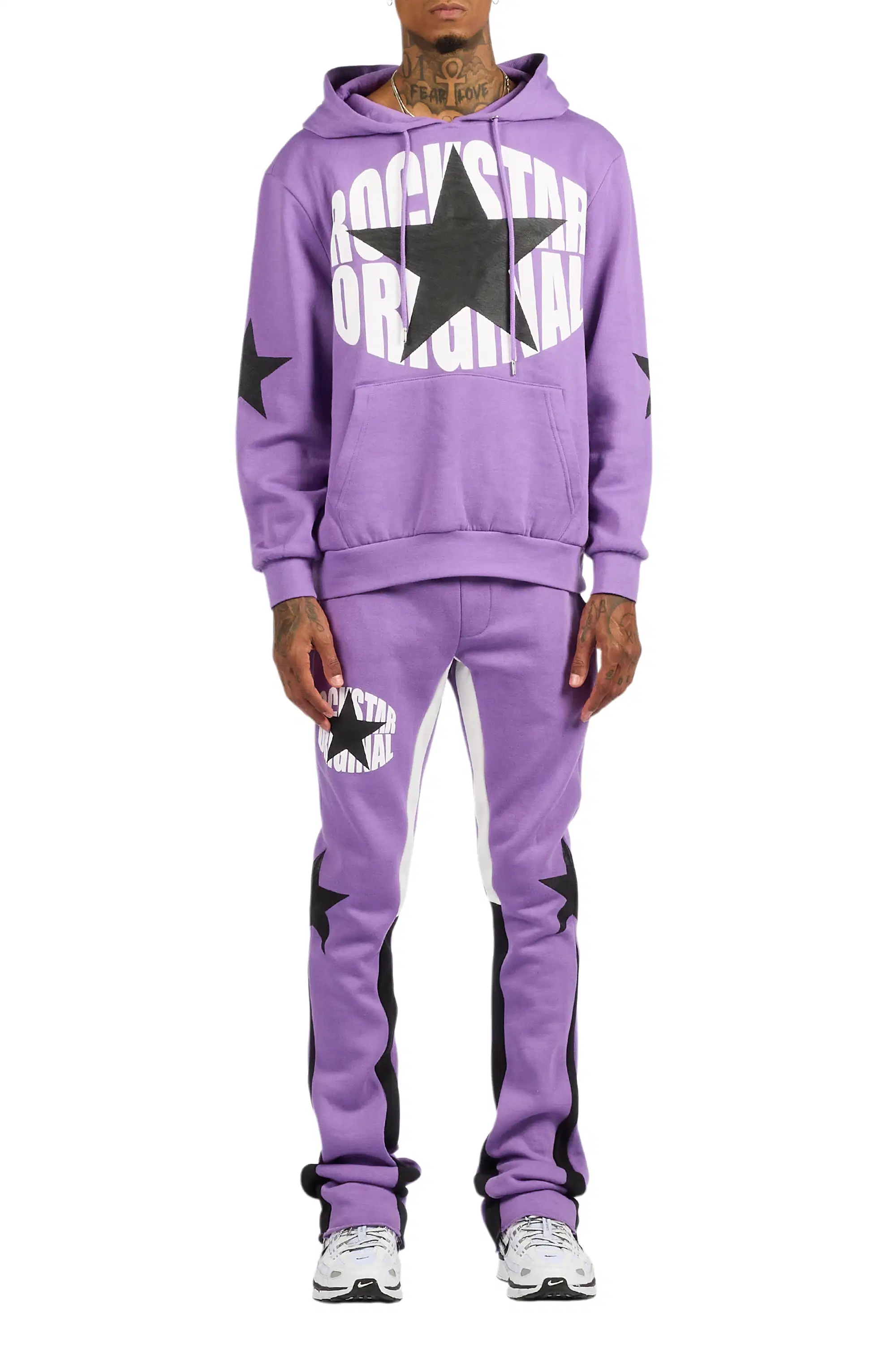 States Purple Hoodie Stacked Flare Track Set - Image 9