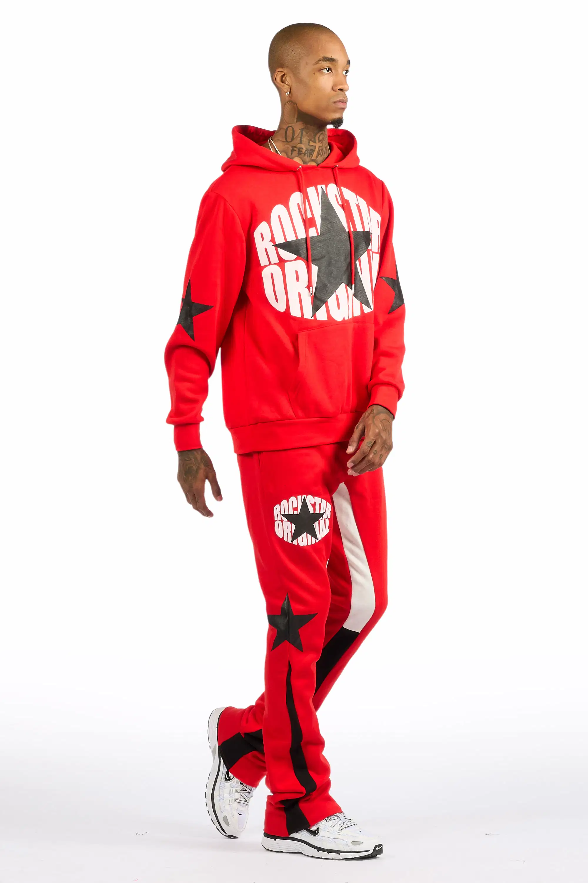 States Red/Black Hoodie Stacked Flare Track Set - Image 3
