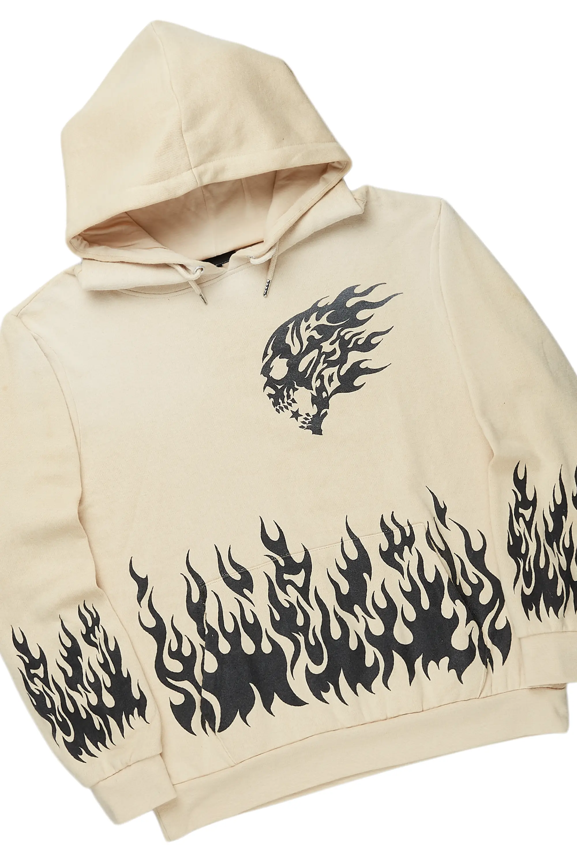 Bubble Beige Stacked Flare Hoodie Track Set - Image 8
