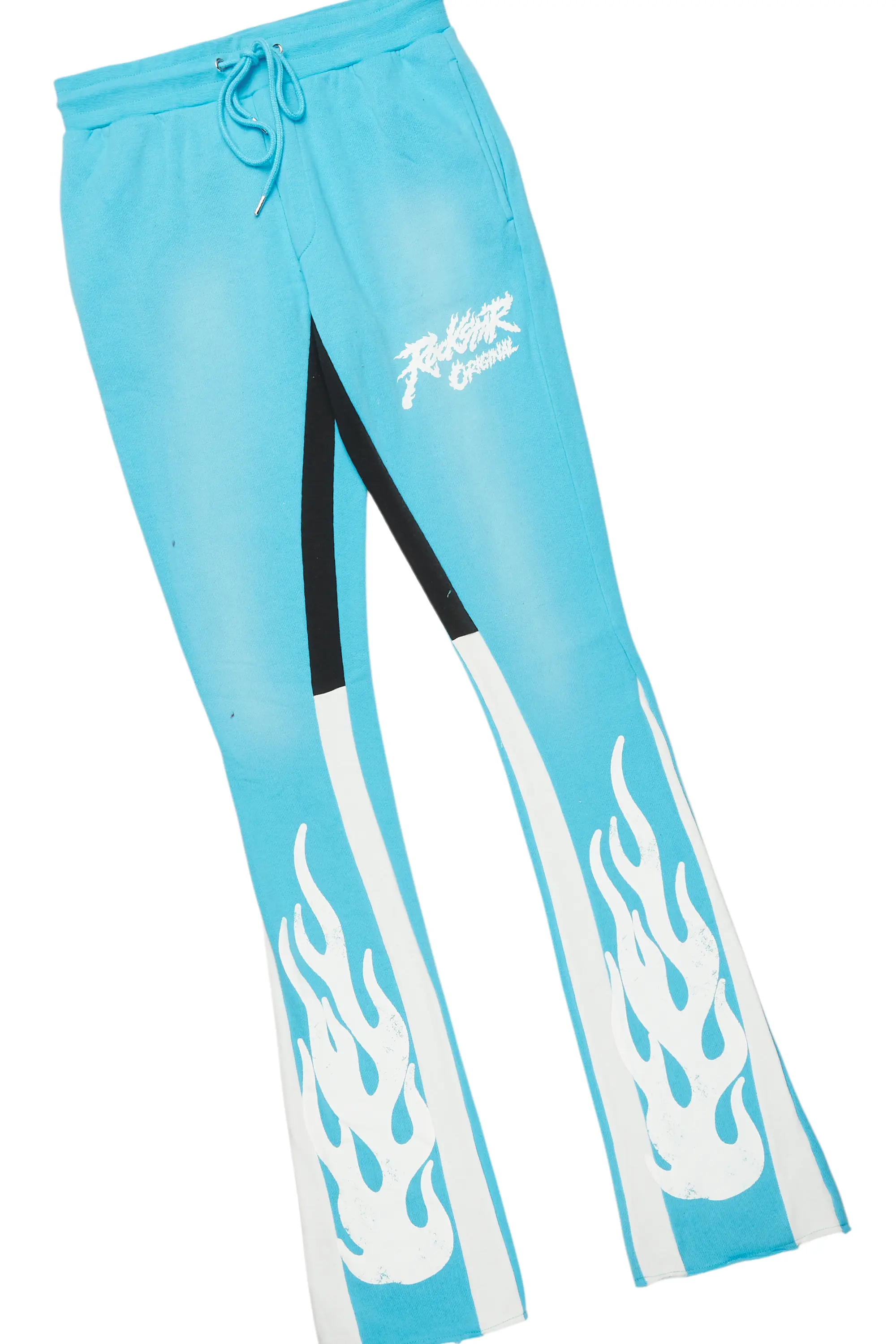Bubble Blue Stacked Flare Hoodie Track Set - Image 8