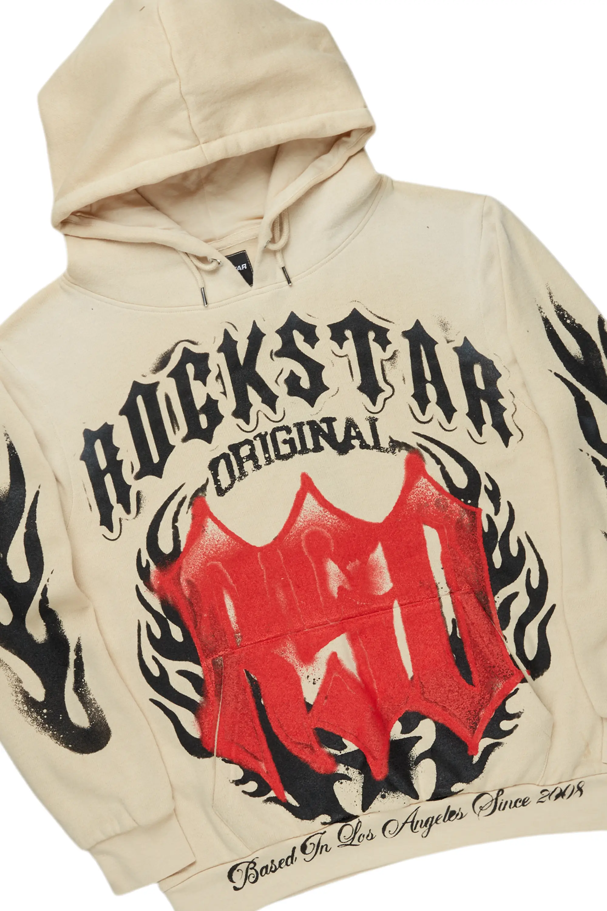 Boaz Beige Stacked Flare Hoodie Track Set - Image 8