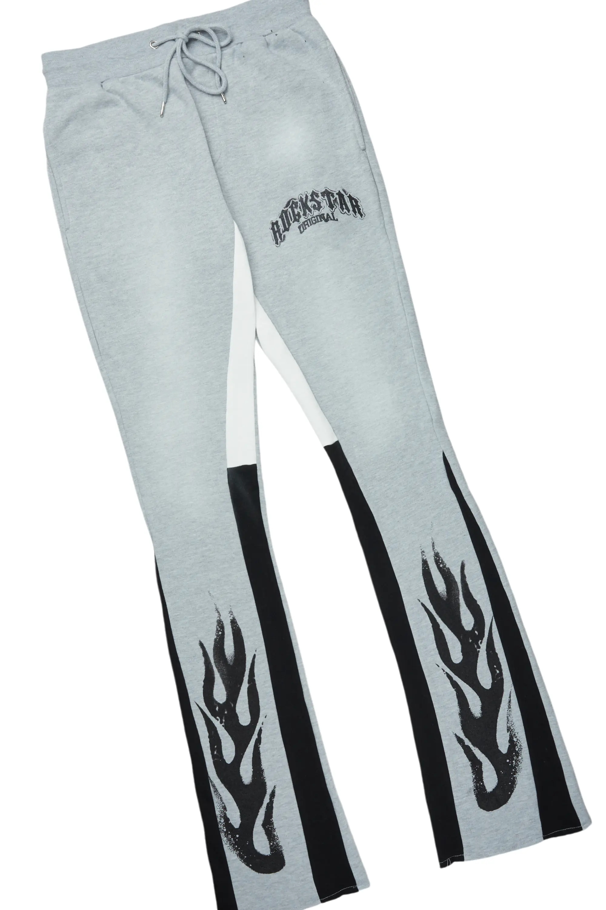 Boaz Heather Grey Stacked Flare Hoodie Track Set - Image 9
