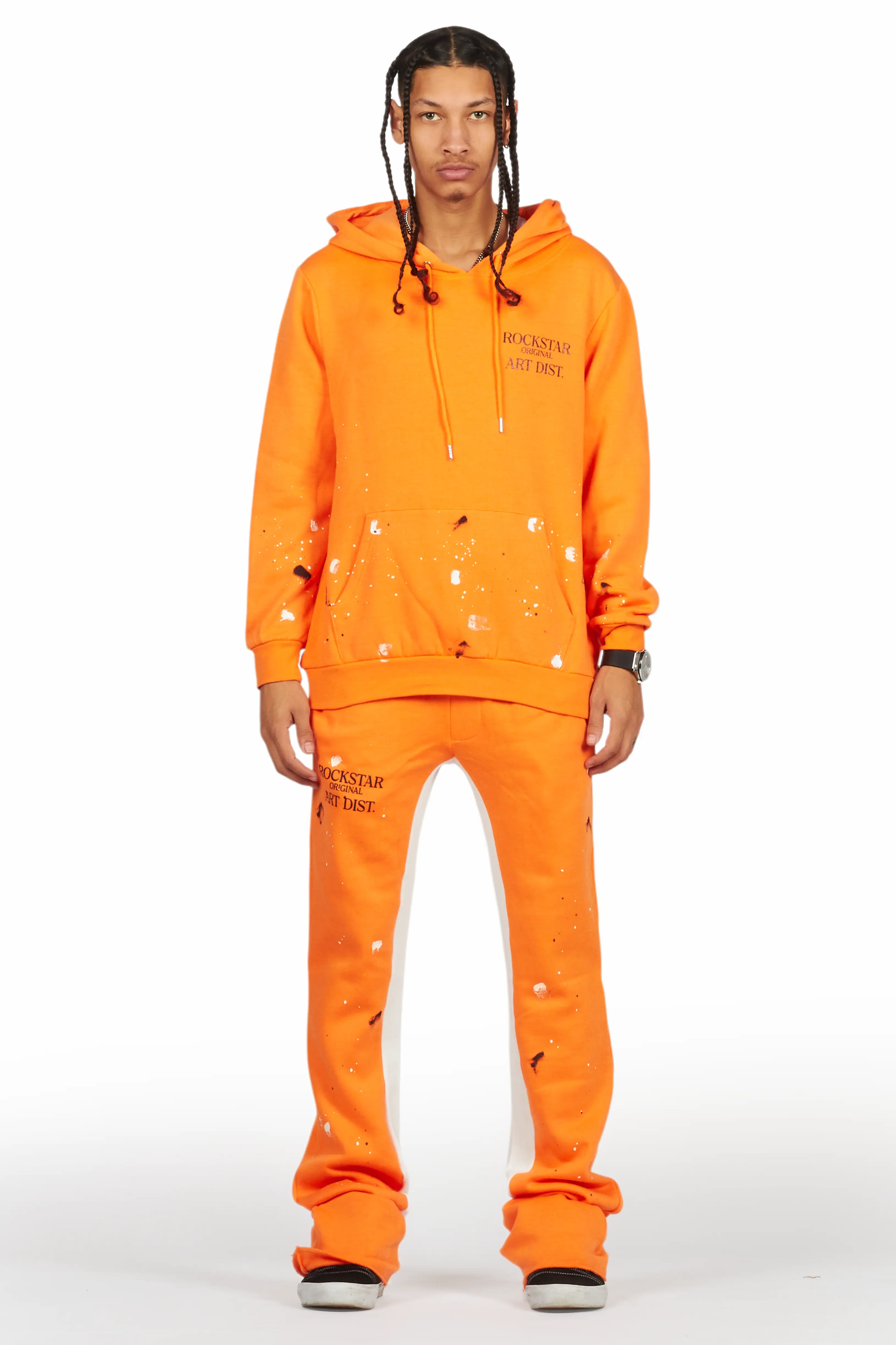Jaco Orange Hoodie Baggy Fit Pant Track Set - Image 2