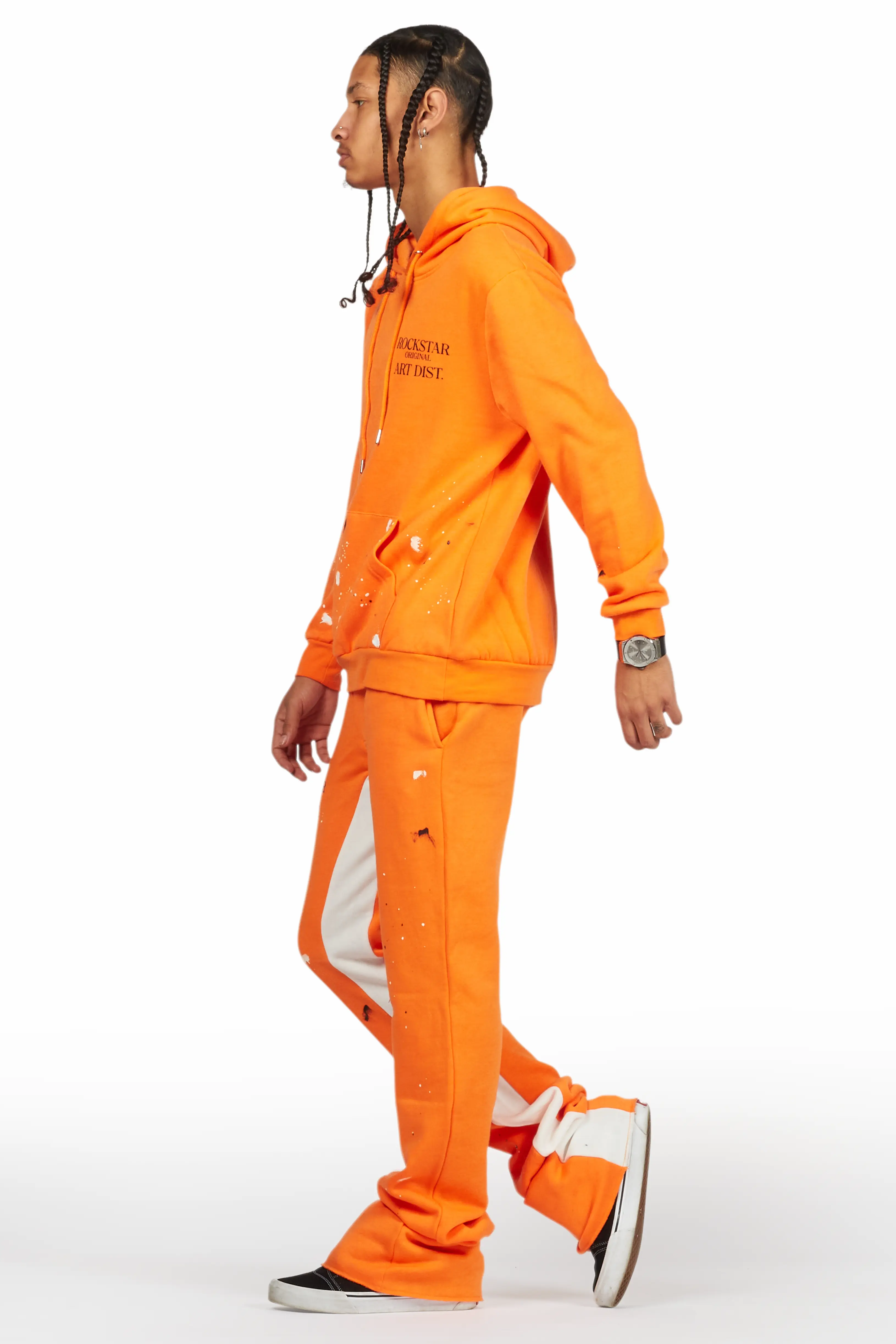 Jaco Orange Hoodie Baggy Fit Pant Track Set - Image 5