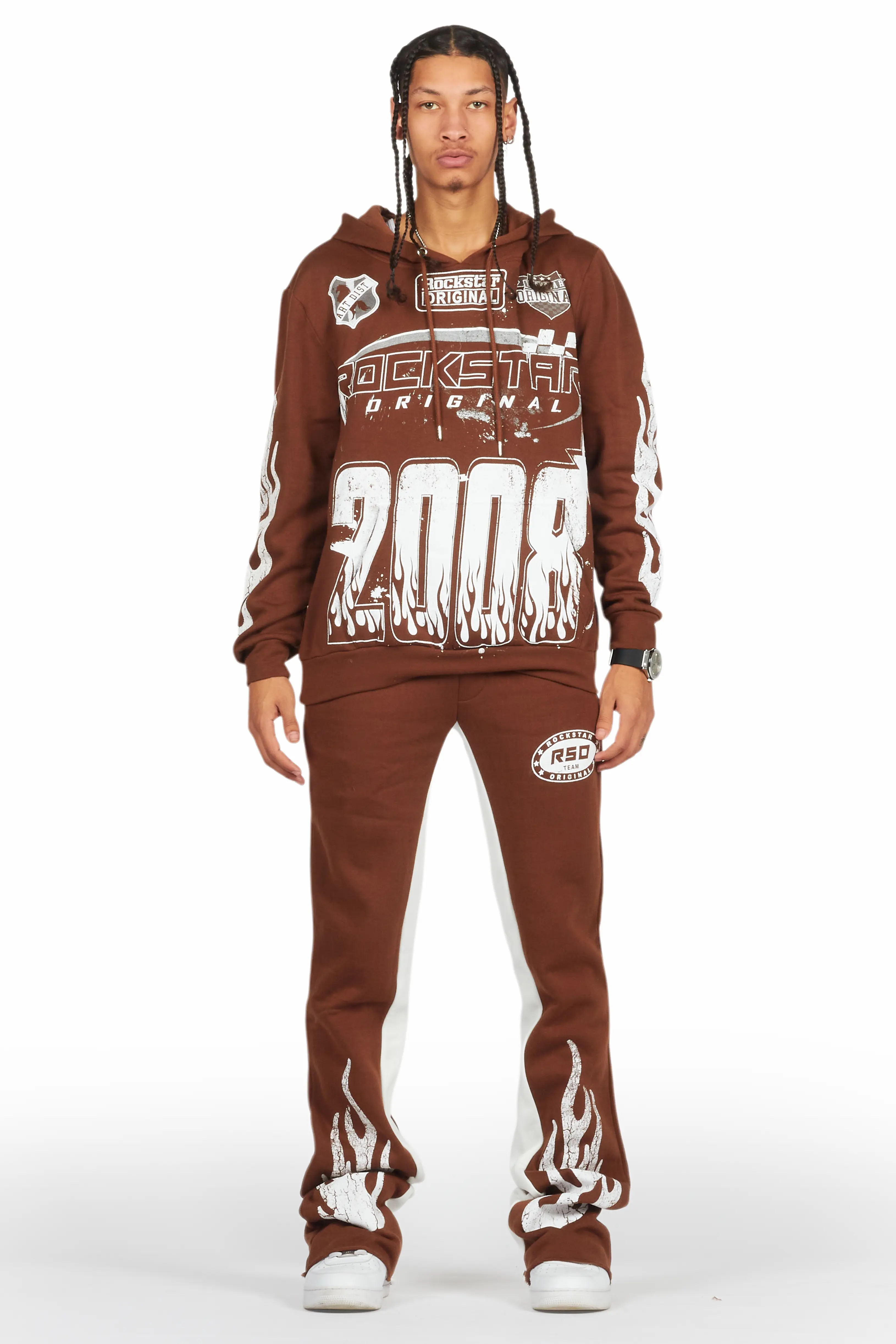 Amos Brown Hoodie/Baggy Track Pant Set - Image 2
