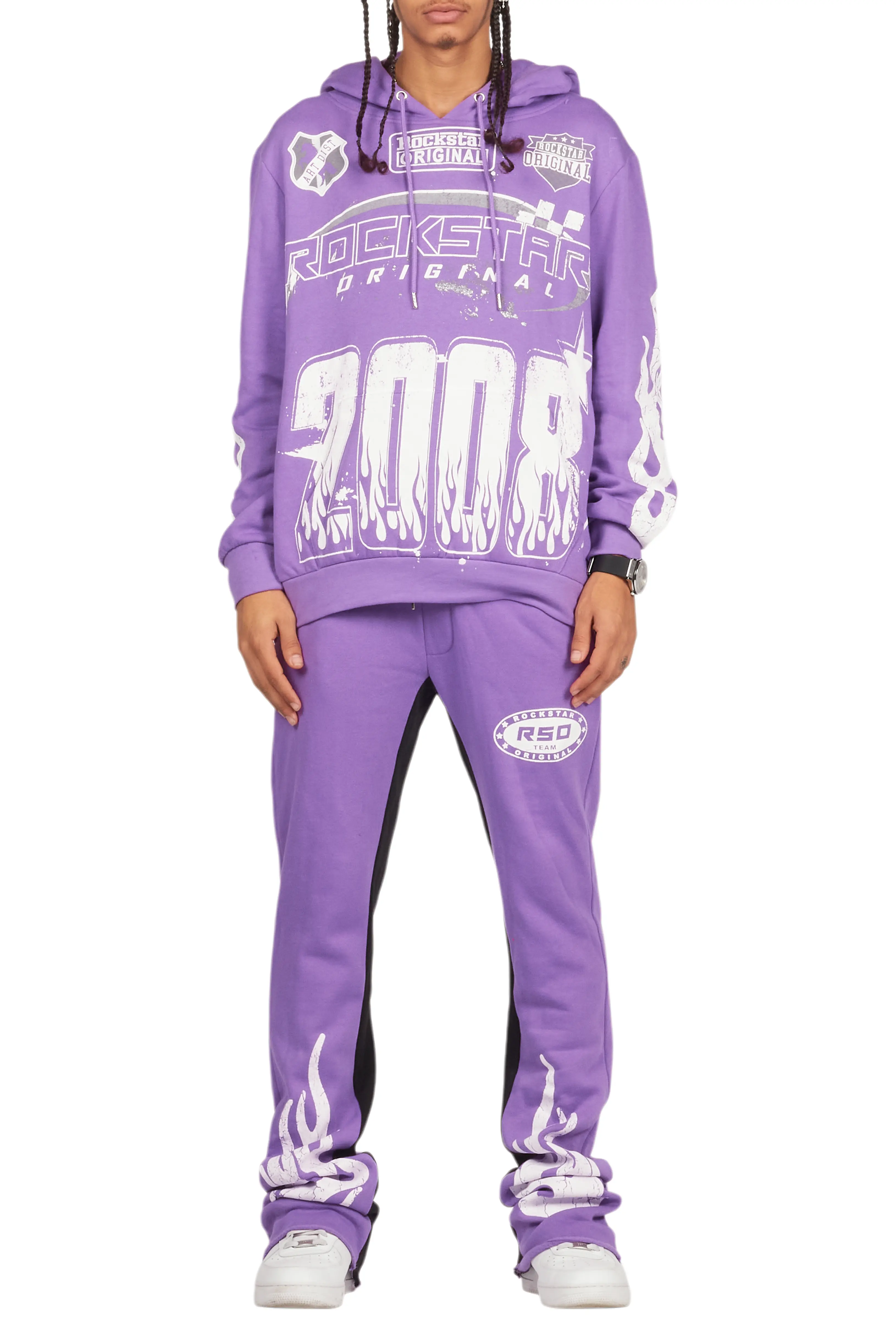 Amos Purple Hoodie/Baggy Track Pant Set - Image 9