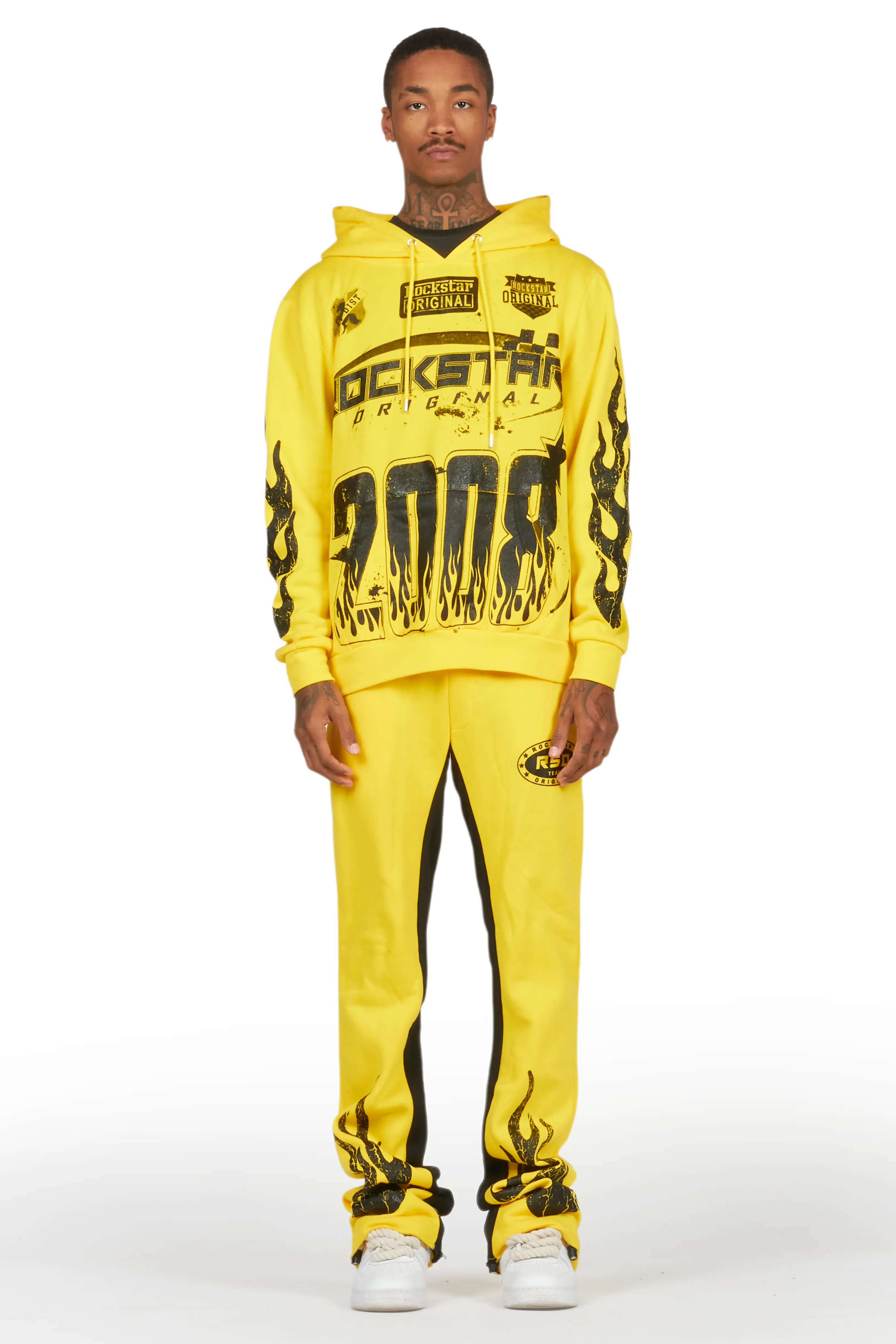 Amos Yellow Hoodie/Baggy Track Pant Set - Image 2