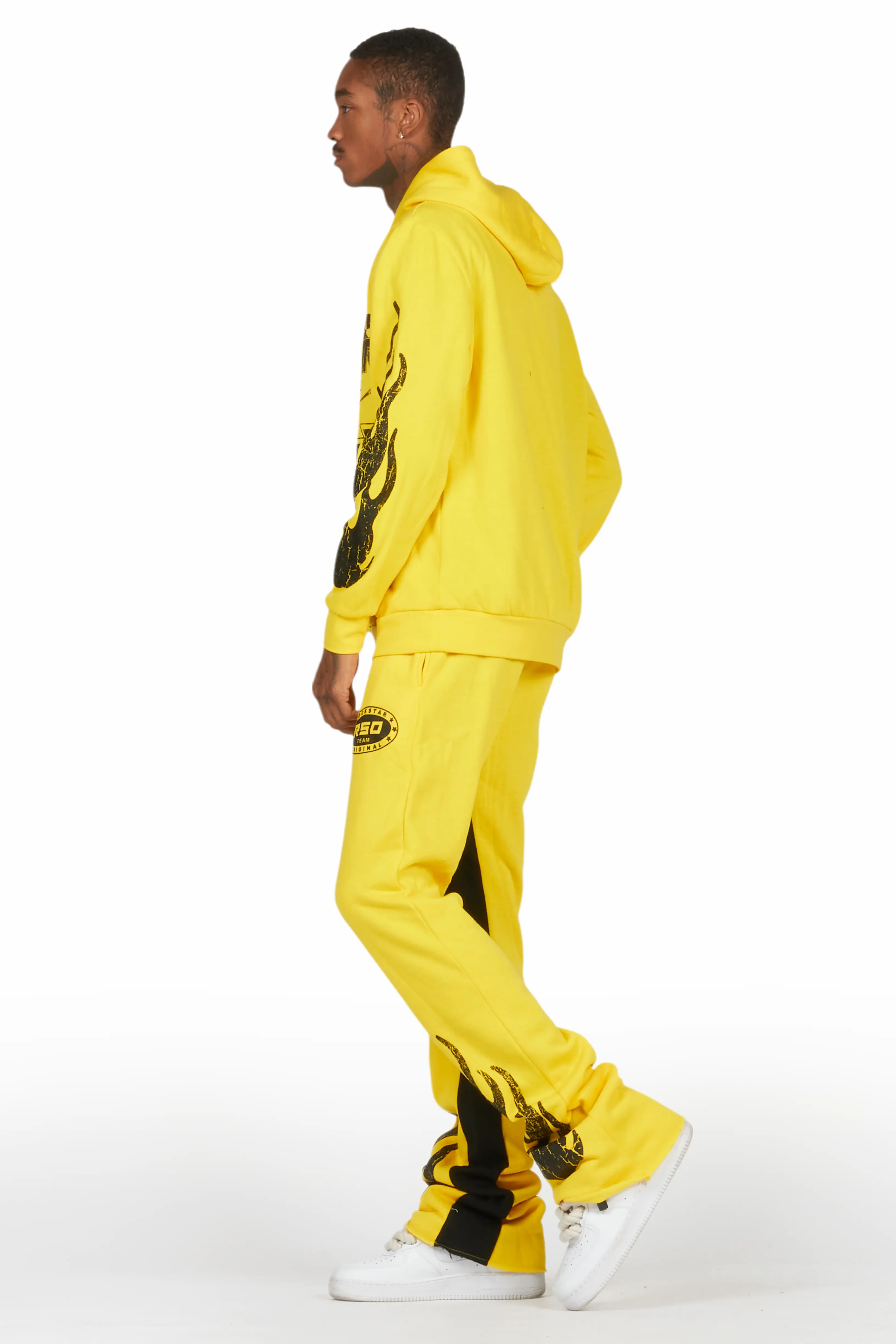 Amos Yellow Hoodie/Baggy Track Pant Set - Image 5