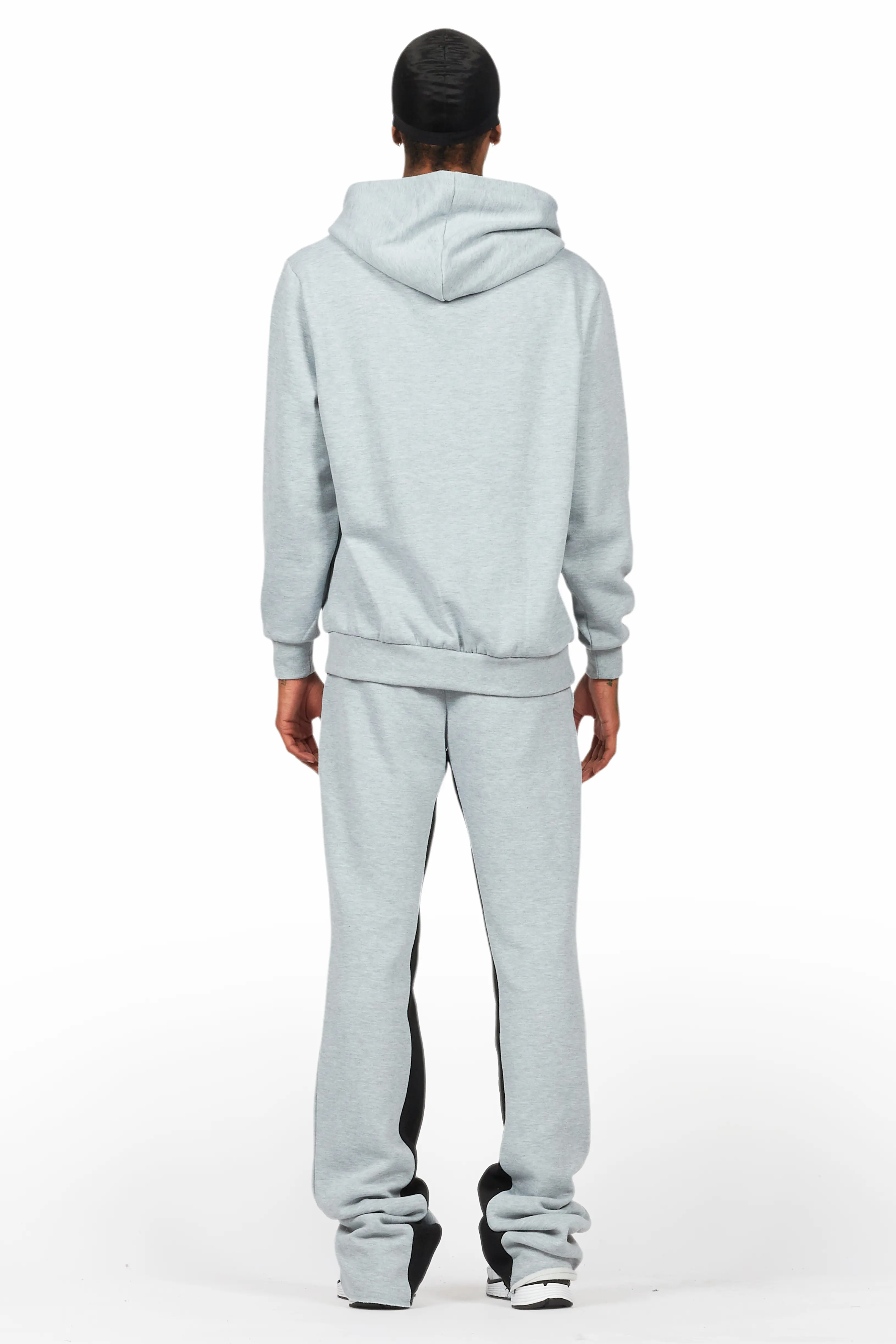 Basic Heather Grey Hoodie/Baggy Track Pant Set - Image 4