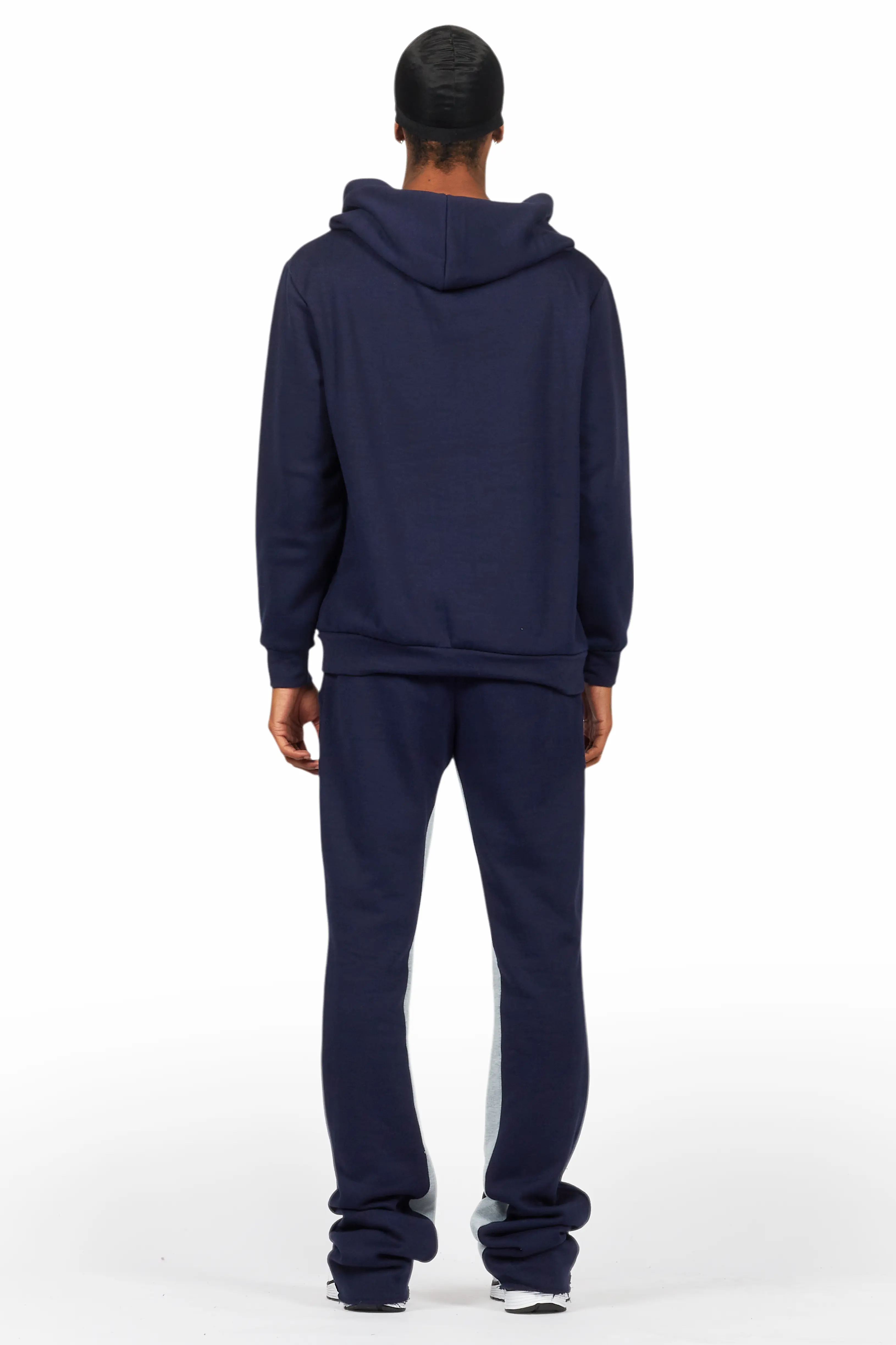 Basic Navy Hoodie/Baggy Track Pant Set - Image 4