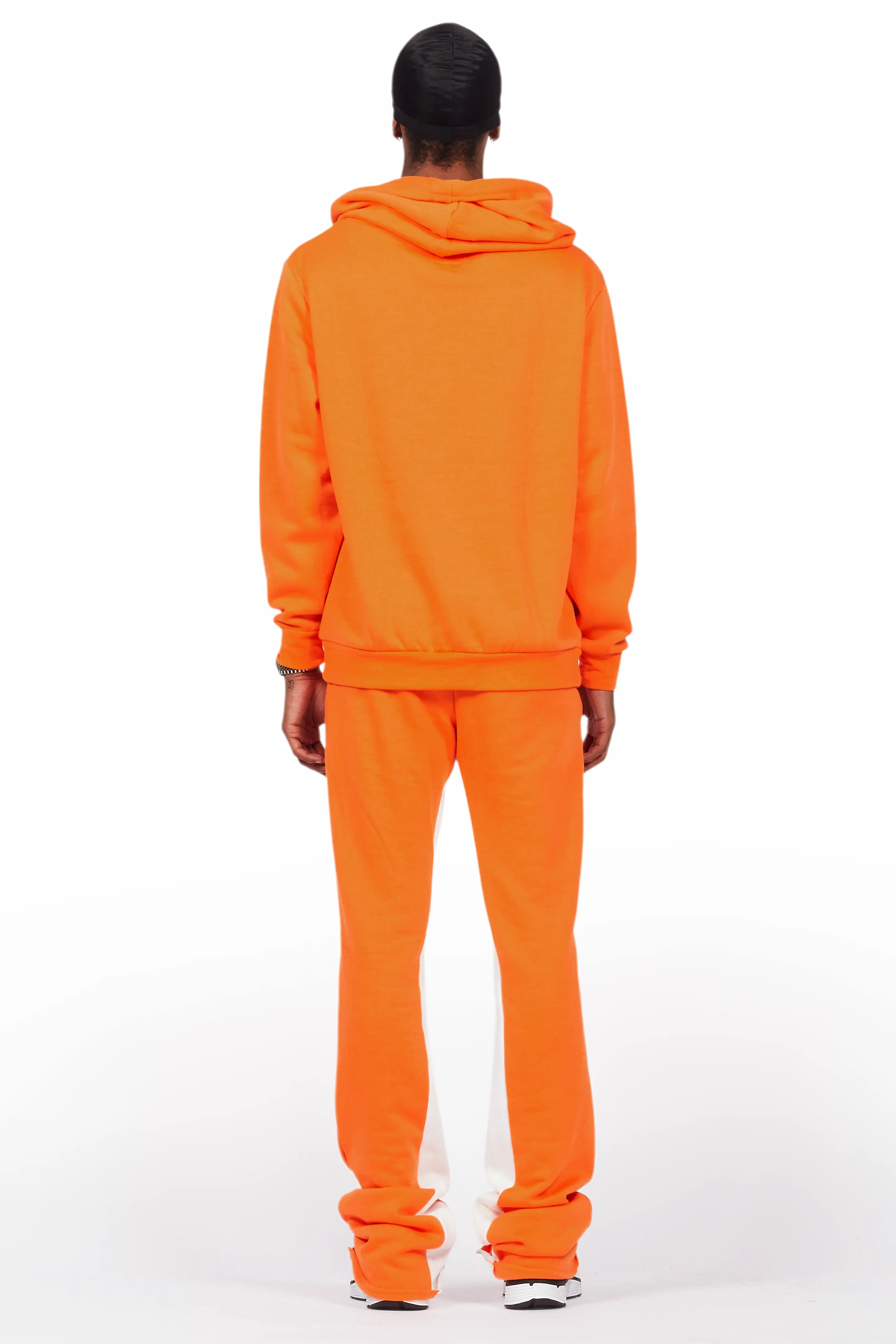 Basic Orange Hoodie/Baggy Track Pant Set - Image 4