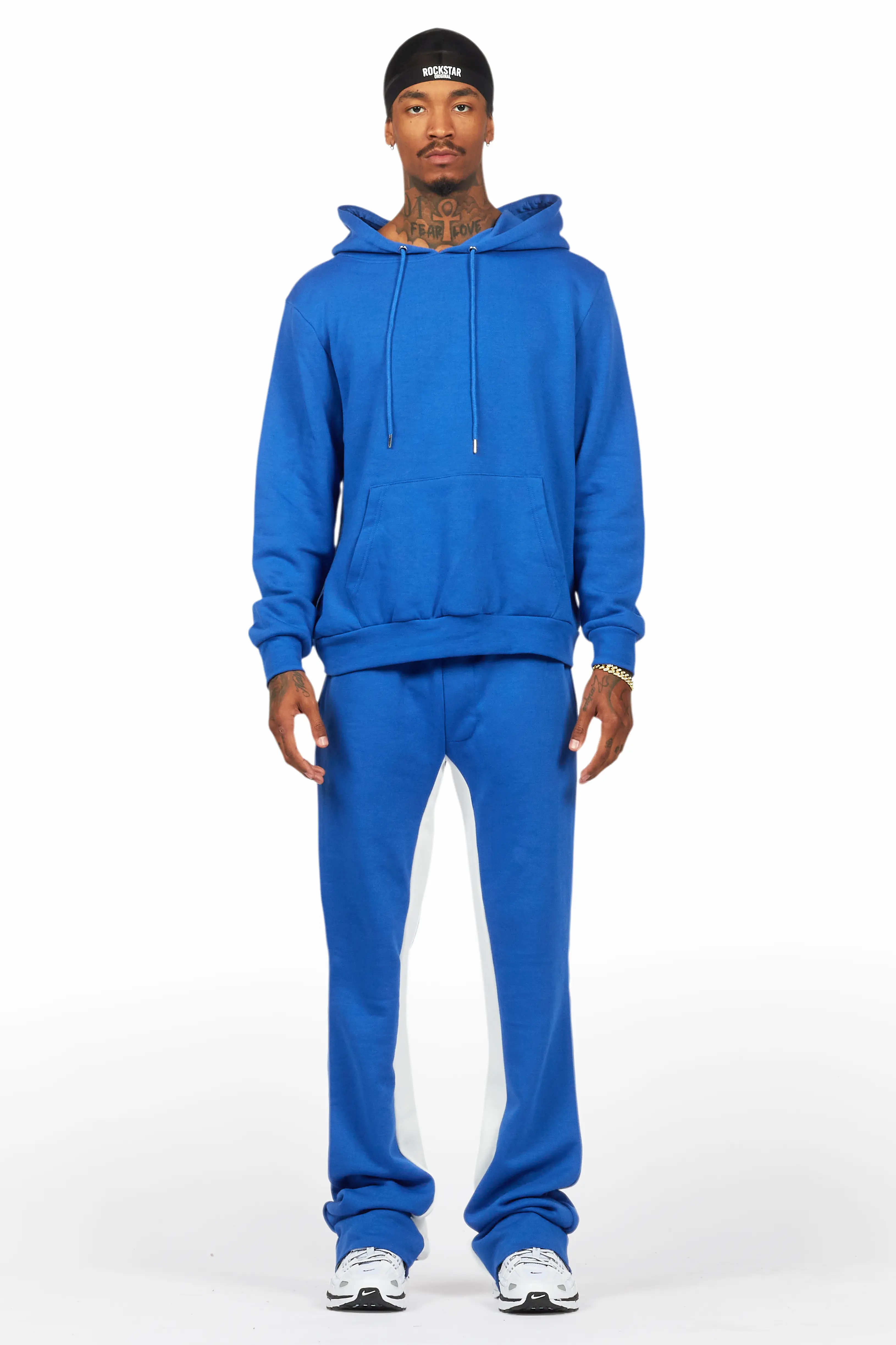 Basic Royal Blue Hoodie/Baggy Track Pant Set - Image 2