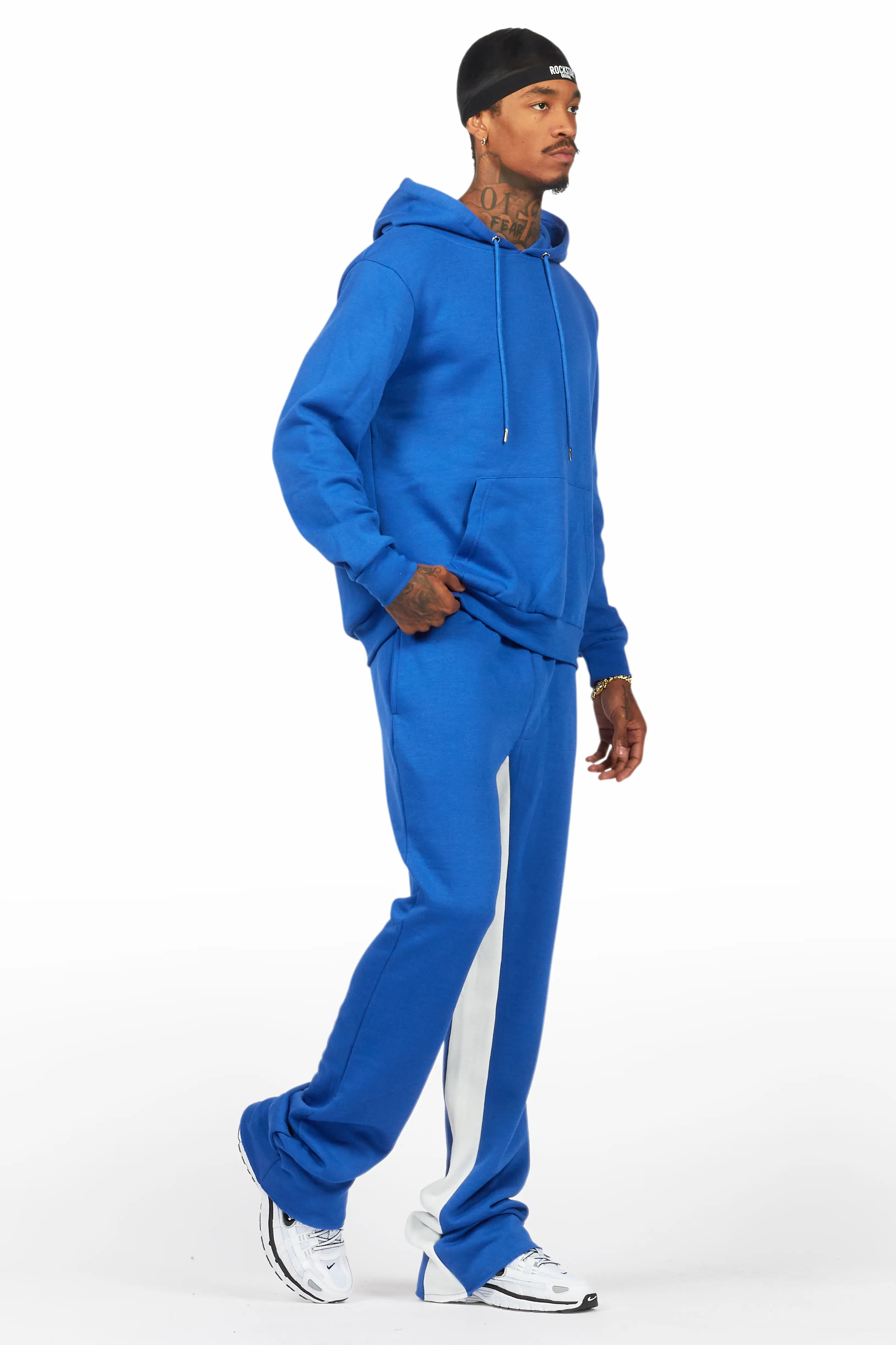 Basic Royal Blue Hoodie/Baggy Track Pant Set - Image 6
