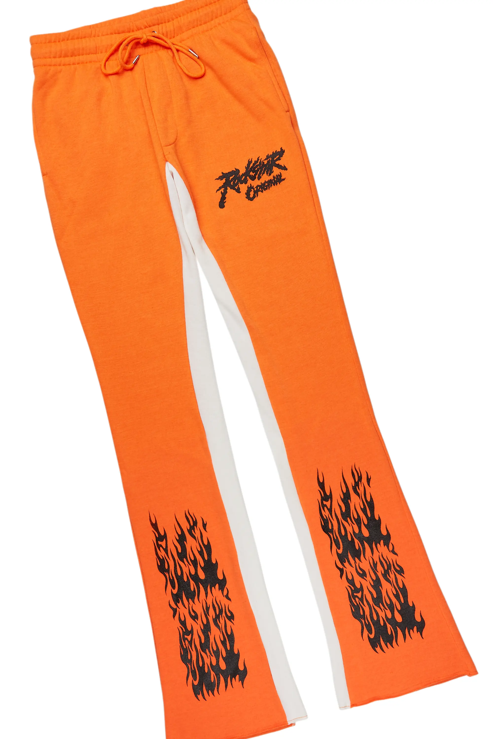 Bubble Orange/Black Hoodie/Baggy Fit Pant Set - Image 8