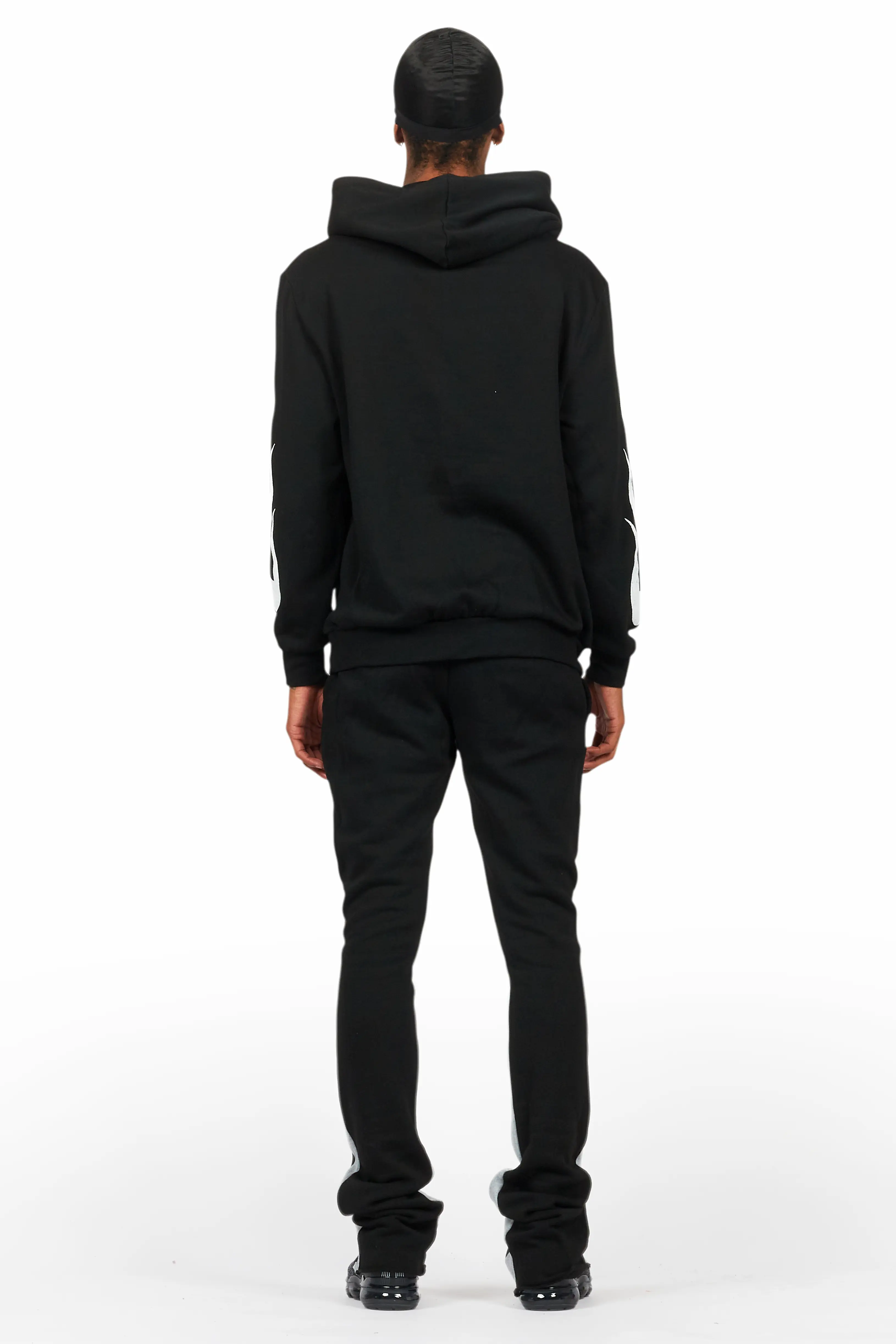Edel Black/White Hoodie/Stacked Flare Pant Set - Image 4