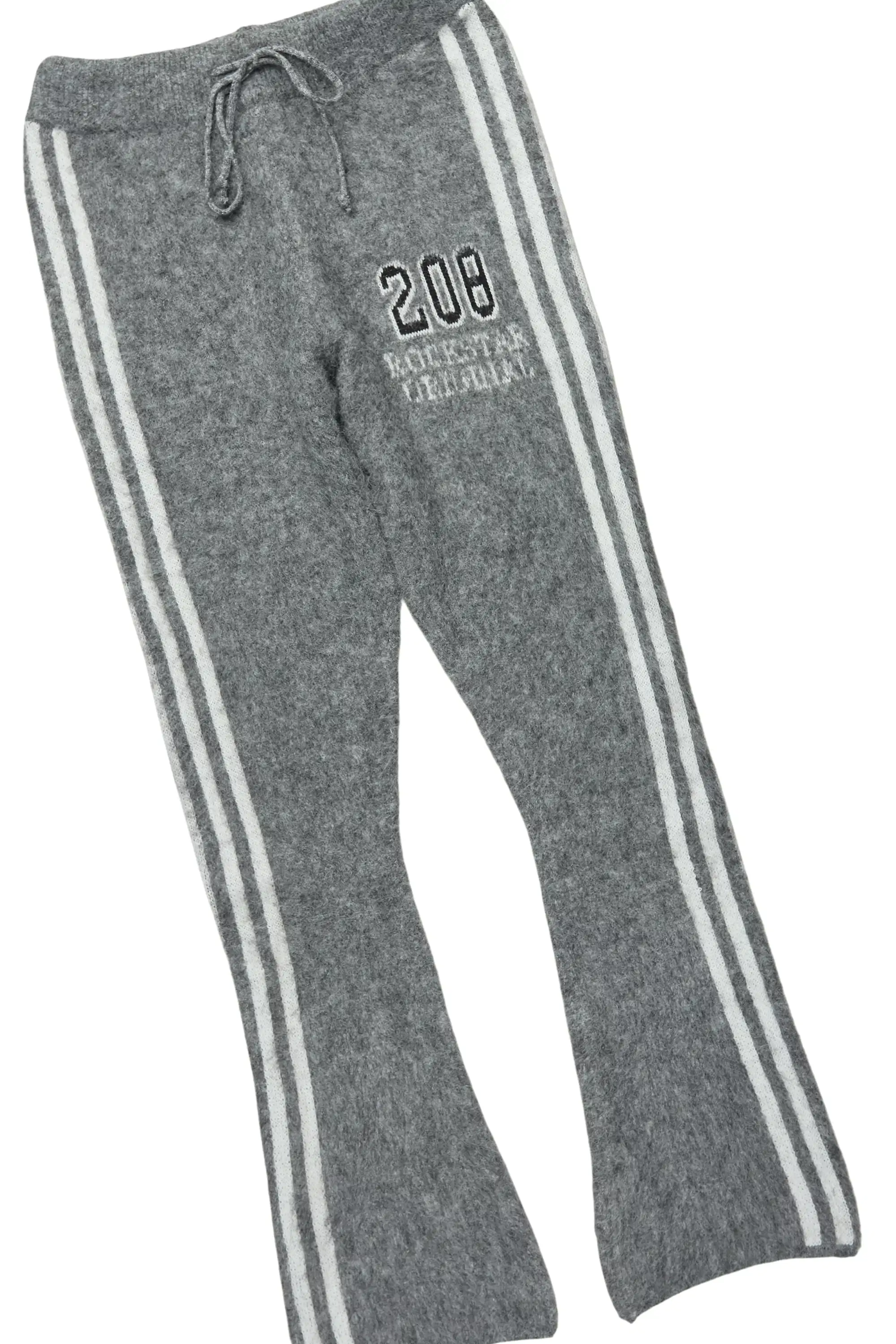 Joaqui Grey/White Hoodie Stacked Flare Track Set - Image 7