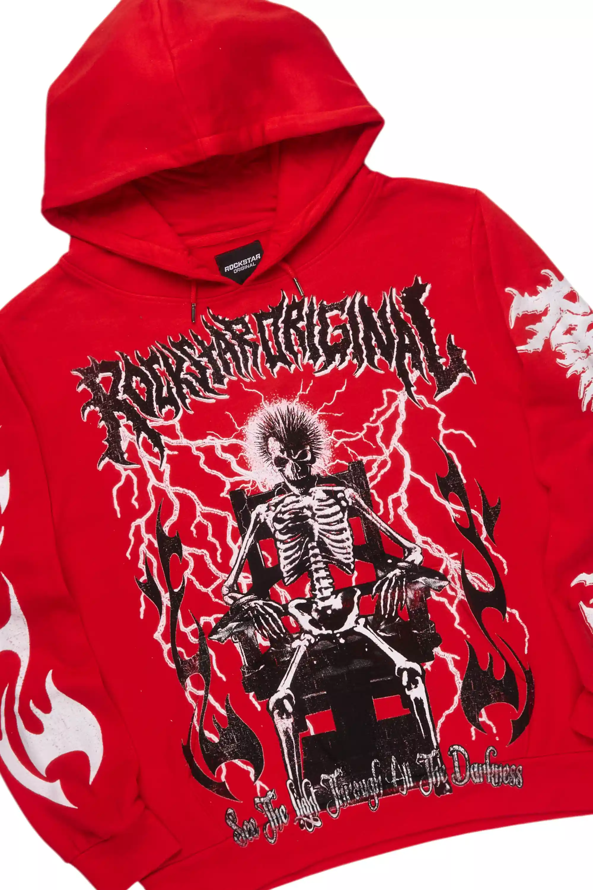 Deathrow Red/Black Hoodie/Stacked Track Pant Set W/Insert - Image 2