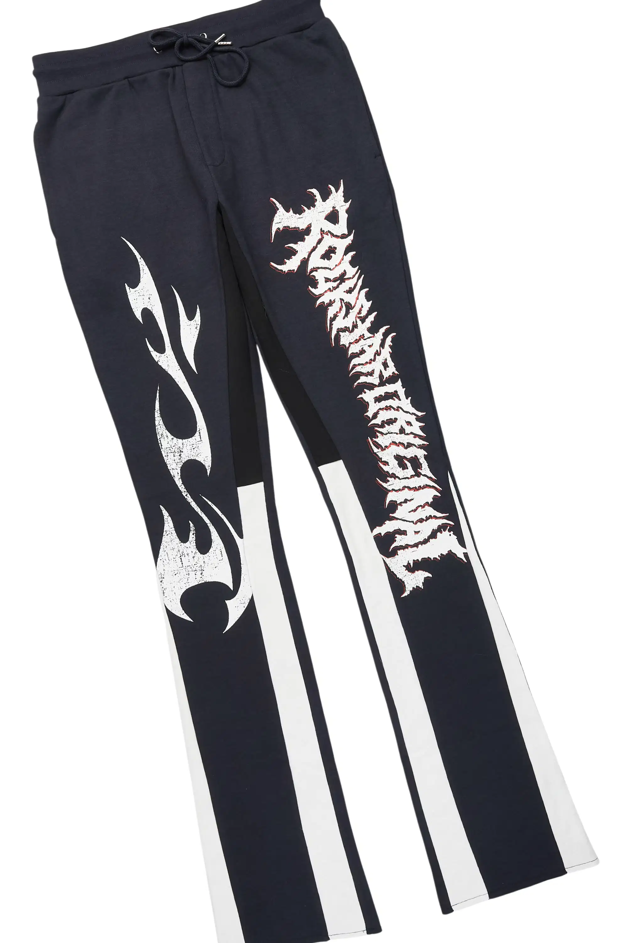 Deathrow Black/Red Hoodie/Stacked Track Pant Set - Image 8