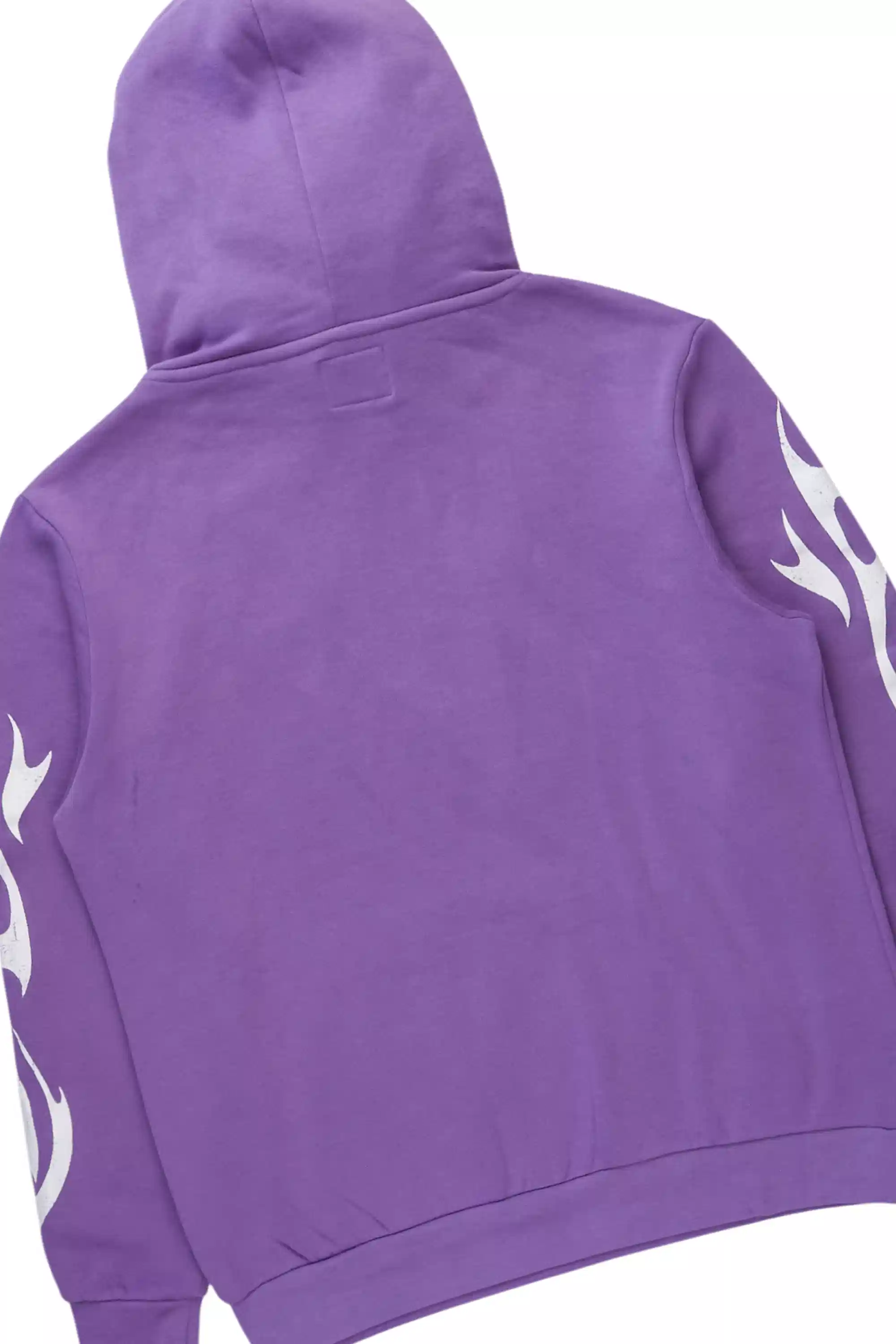 Deathrow Purple/White Hoodie/Stacked Track Pant Set - Image 7