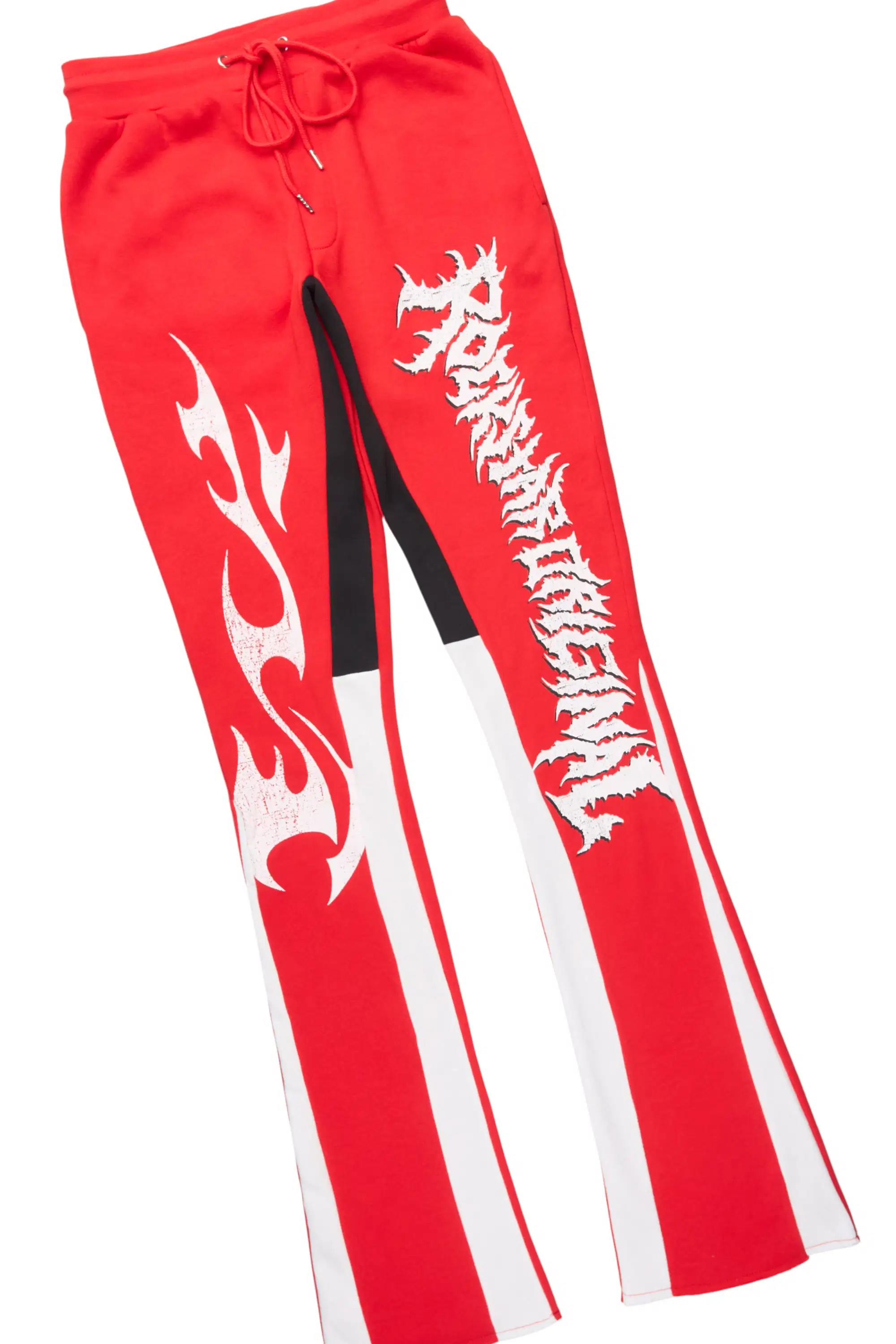Deathrow Red Hoodie/Stacked Track Pant Set - Image 8