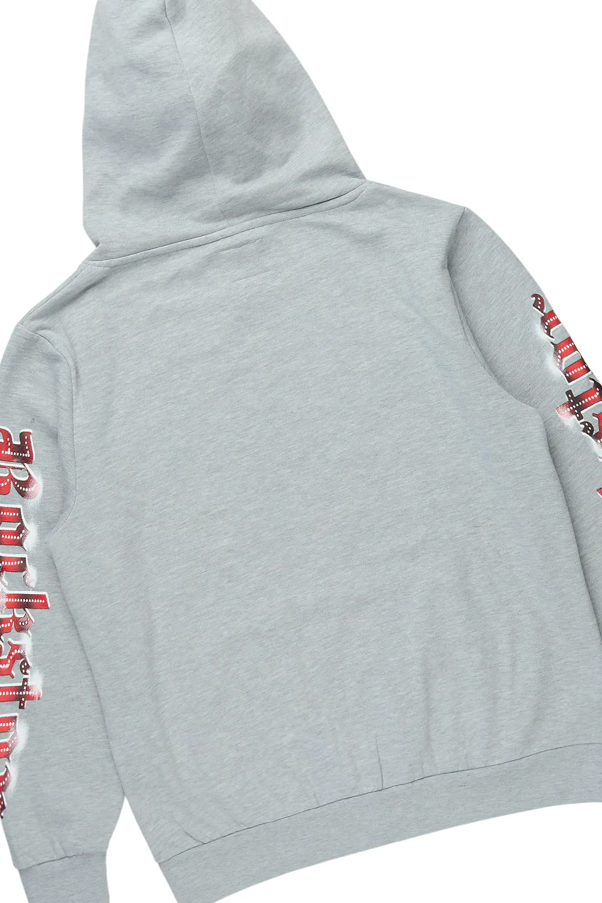 Rodgers Heather Grey/Black Hoodie/Baggy Stacked Track Pant Set - Image 7