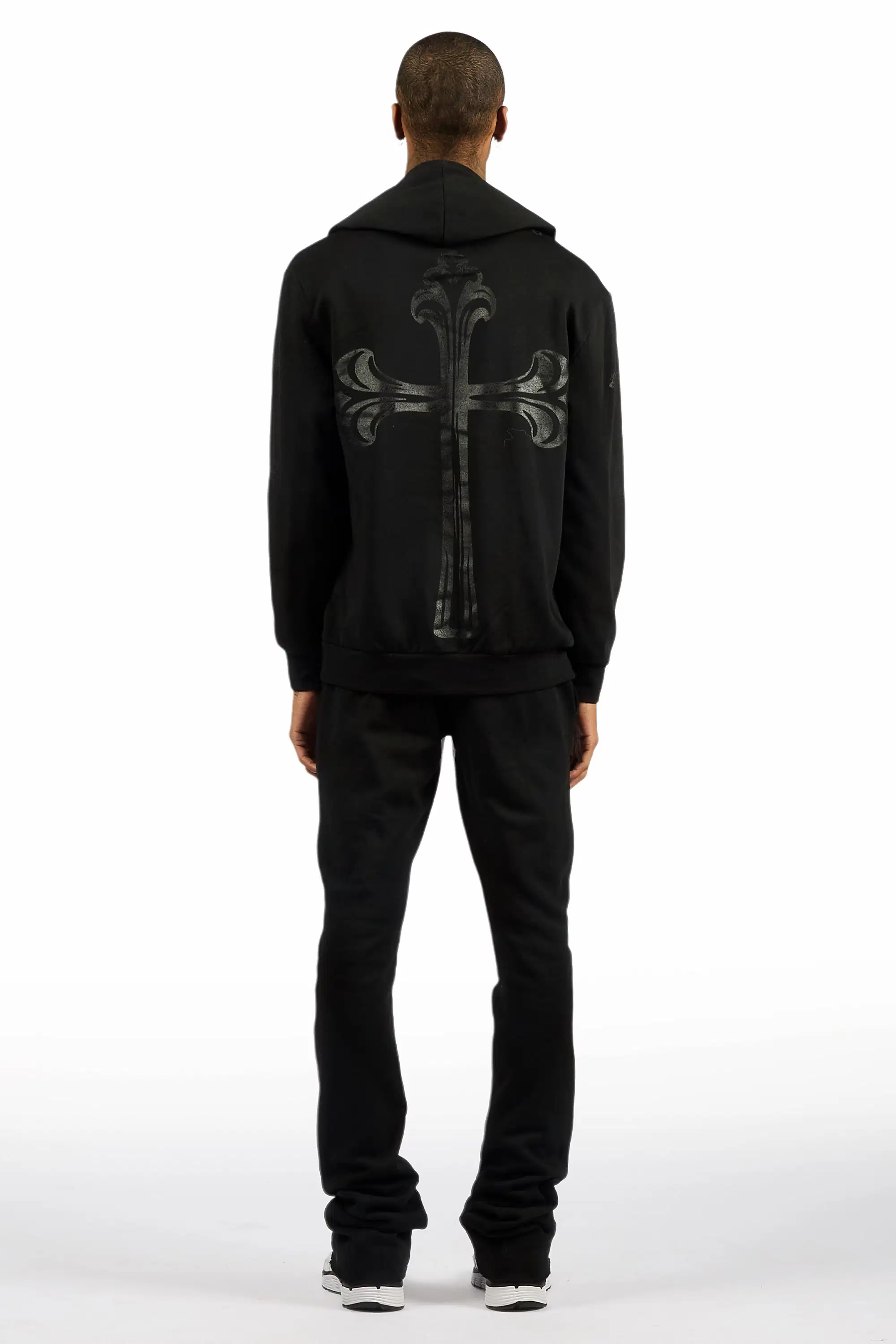 Michael Black/Black Hoodie/Stacked Flare Track Set - Image 3