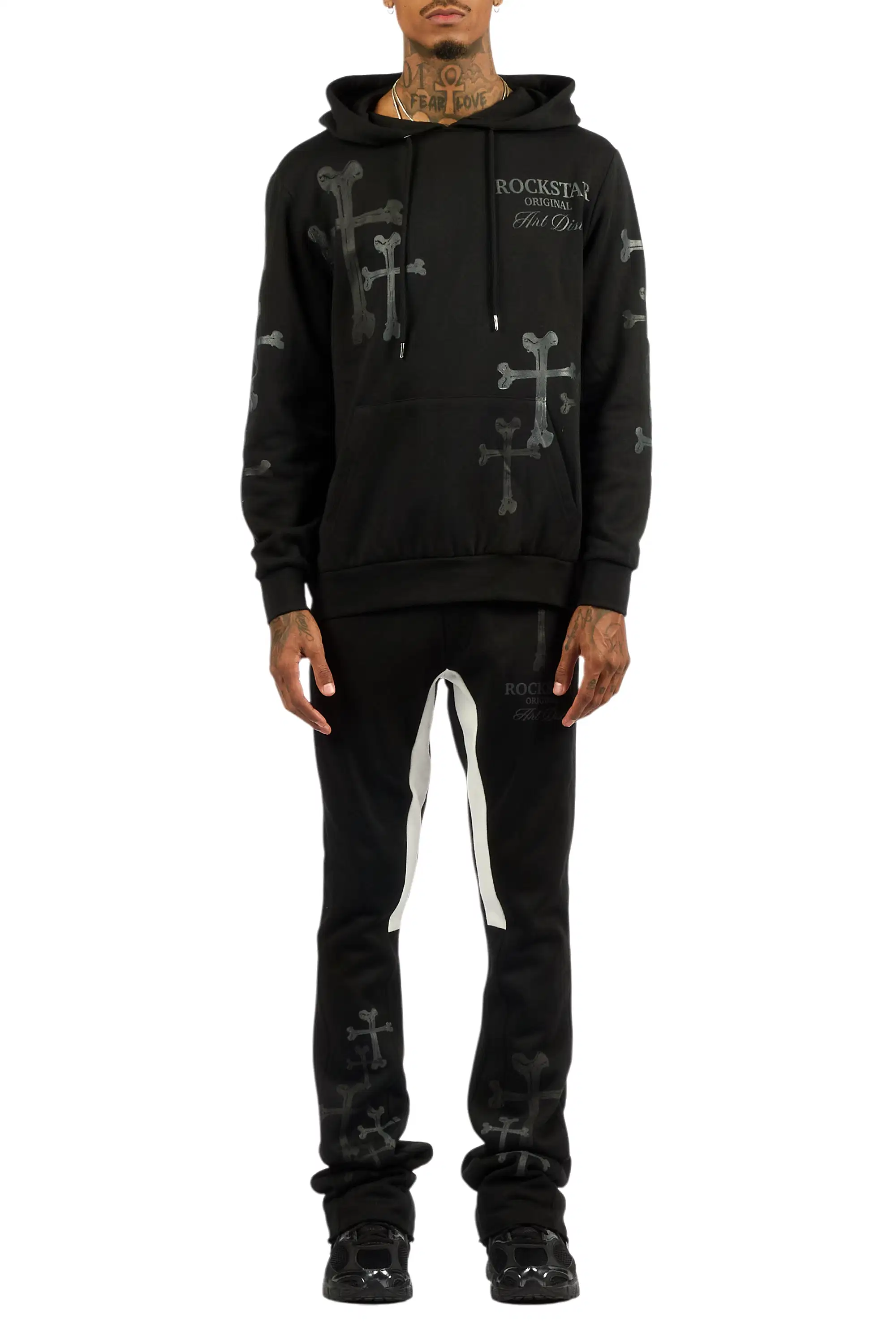 Olivier Black Hoodie/Stacked Flare Track Set - Image 9