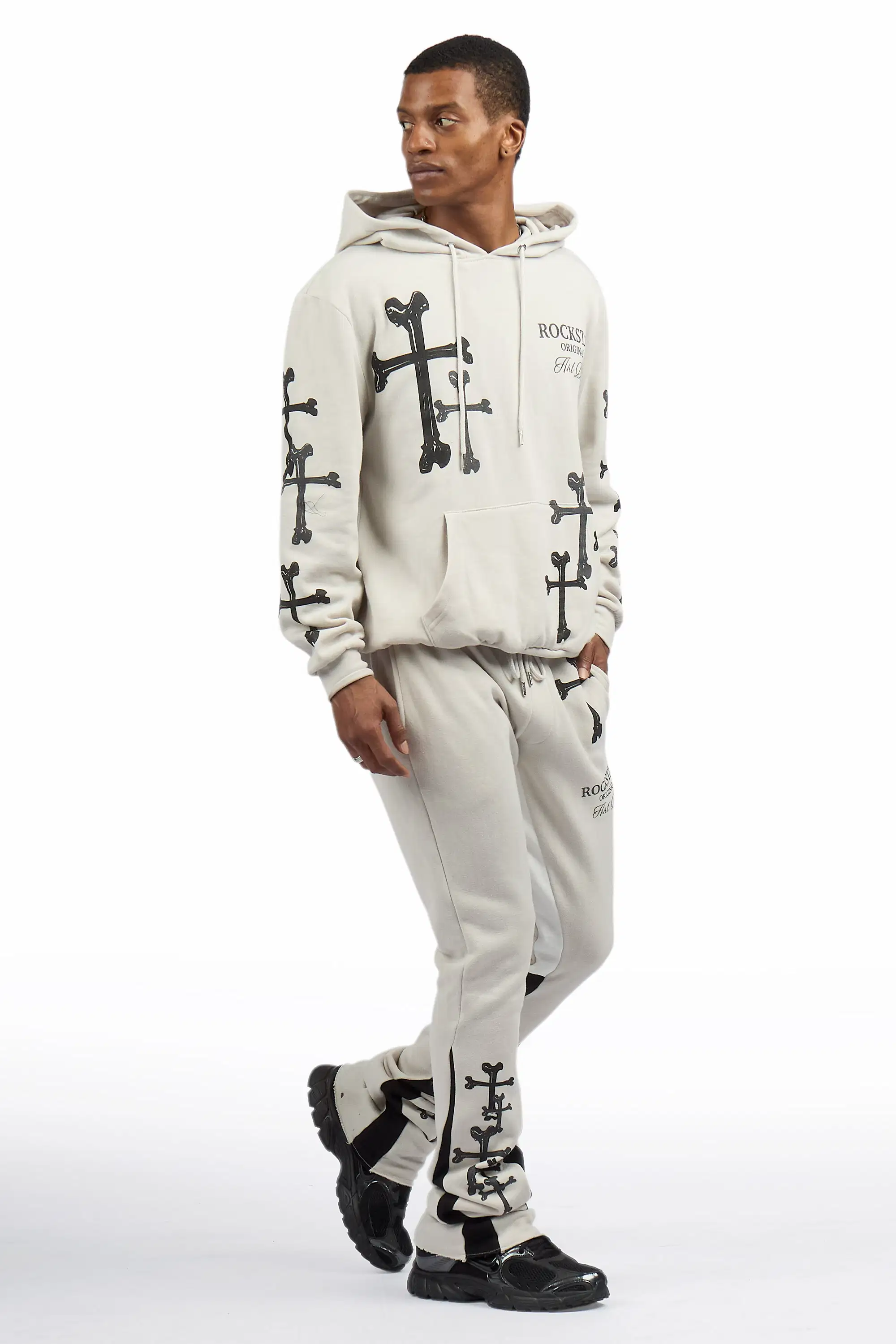 Olivier Concrete/Black Hoodie/Stacked Flare Track Set - Image 5