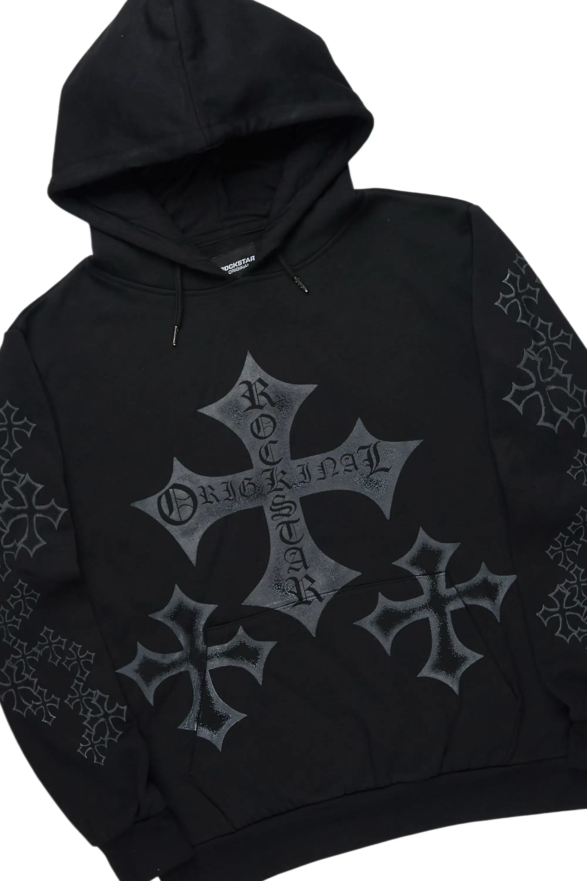 Marzion Black/Grey Hoodie/Stacked Flare Track Set - Image 6