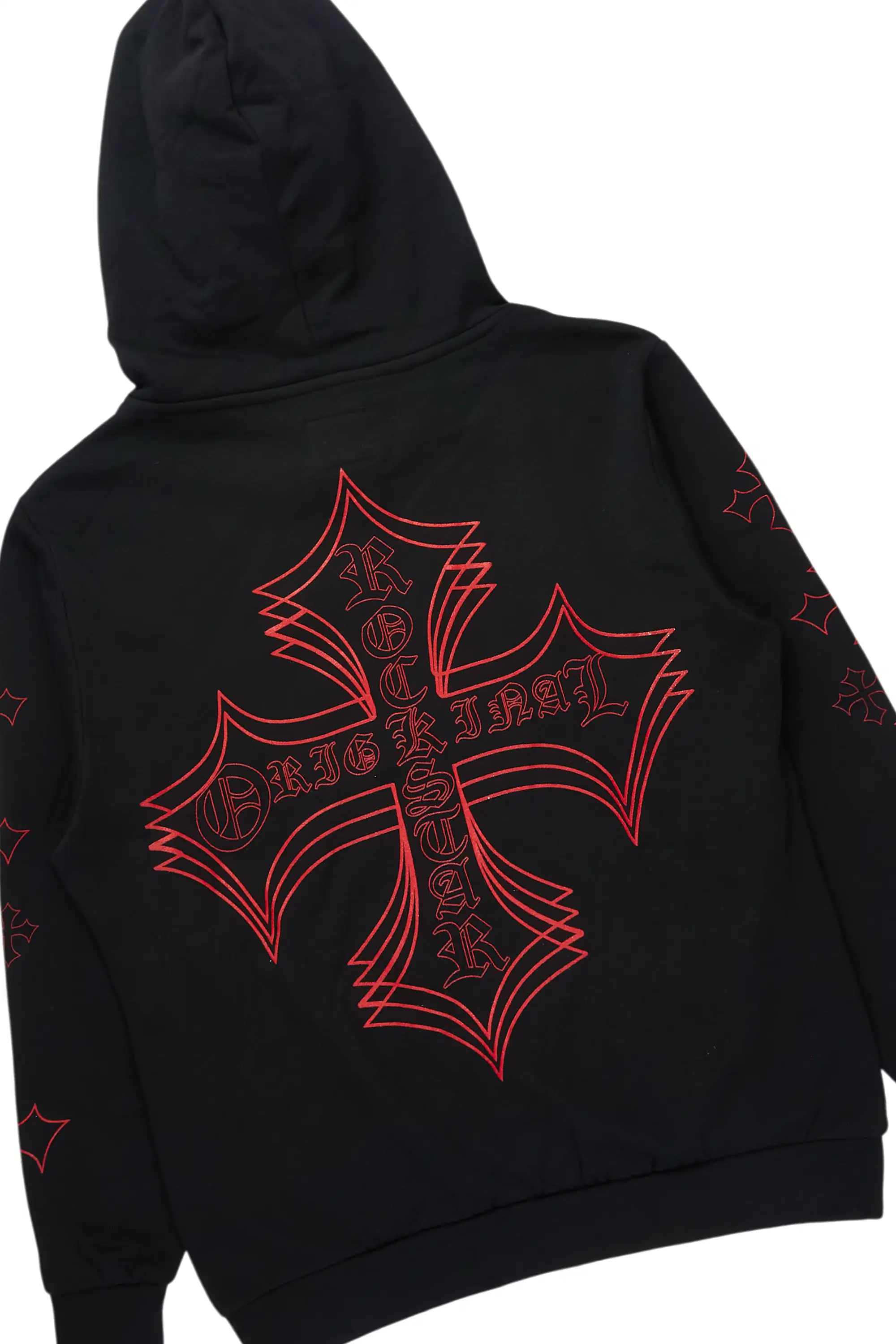 Sargo Black/Red Hoodie/Stacked Flare Track Set - Image 3